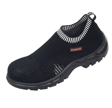 Flytex Black Slip-on Sporty Safety Shoes SKU FS208