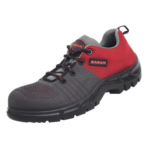 Flytex Red and Grey Sporty Safety Shoes SKU FS213