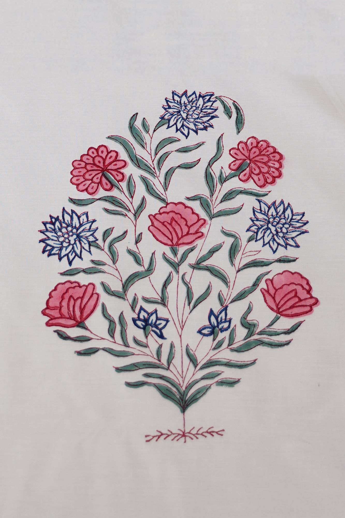 Jaipuri Block Print Bedsheet - Daisy Multicolored Double Hand Block Print Cotton Double