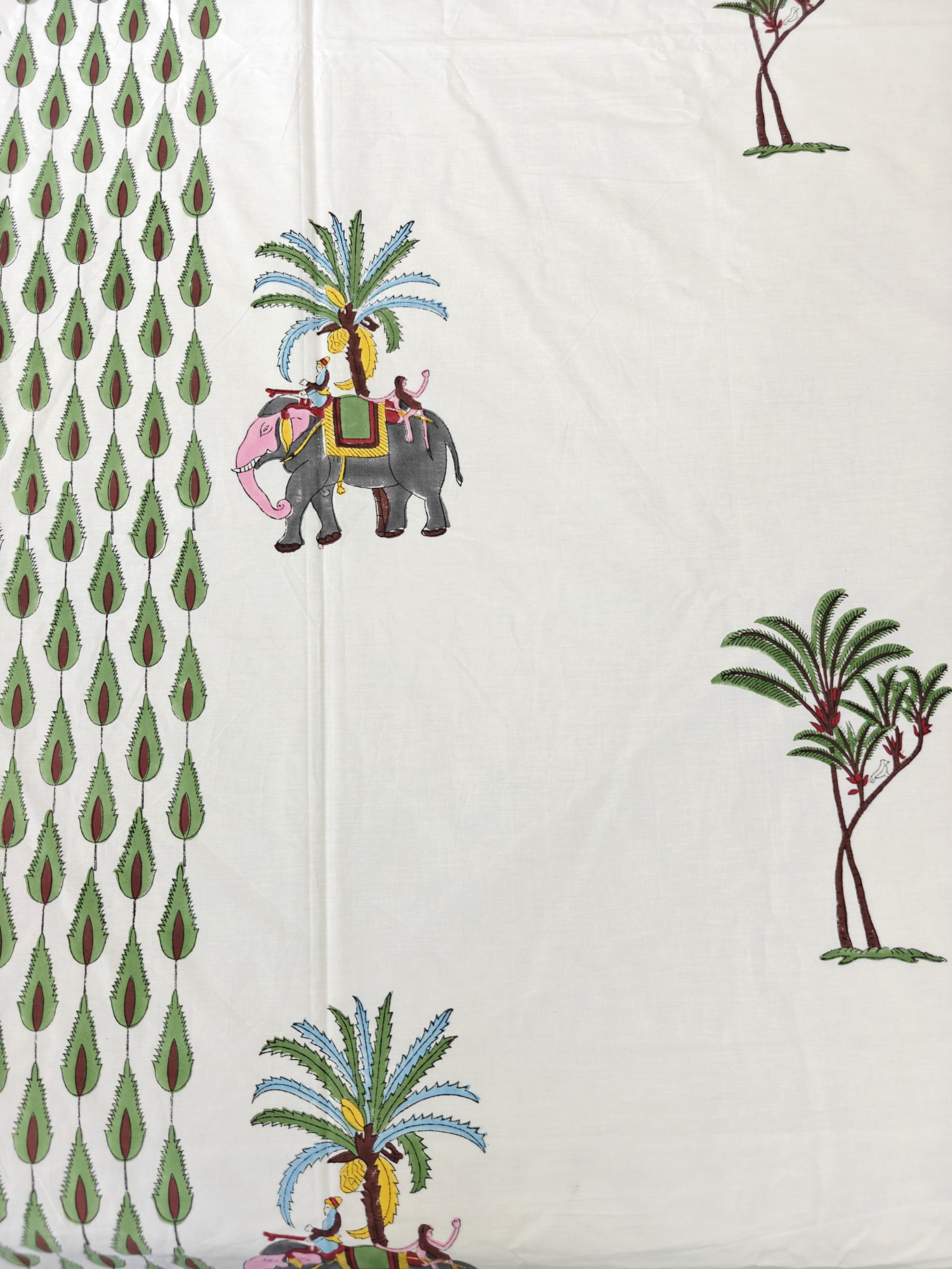 Jaipuri Block Print Bedsheet - Jungle Serenity Hand Block Print Cotton King Size