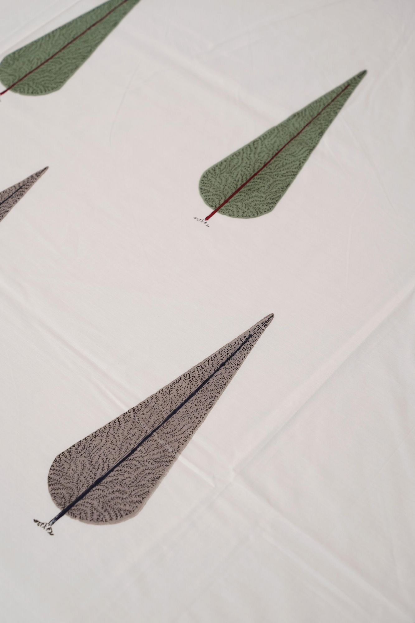 Jaipuri Block Print Bedsheet - Tropical Fern Hand Block Print Cotton Double
