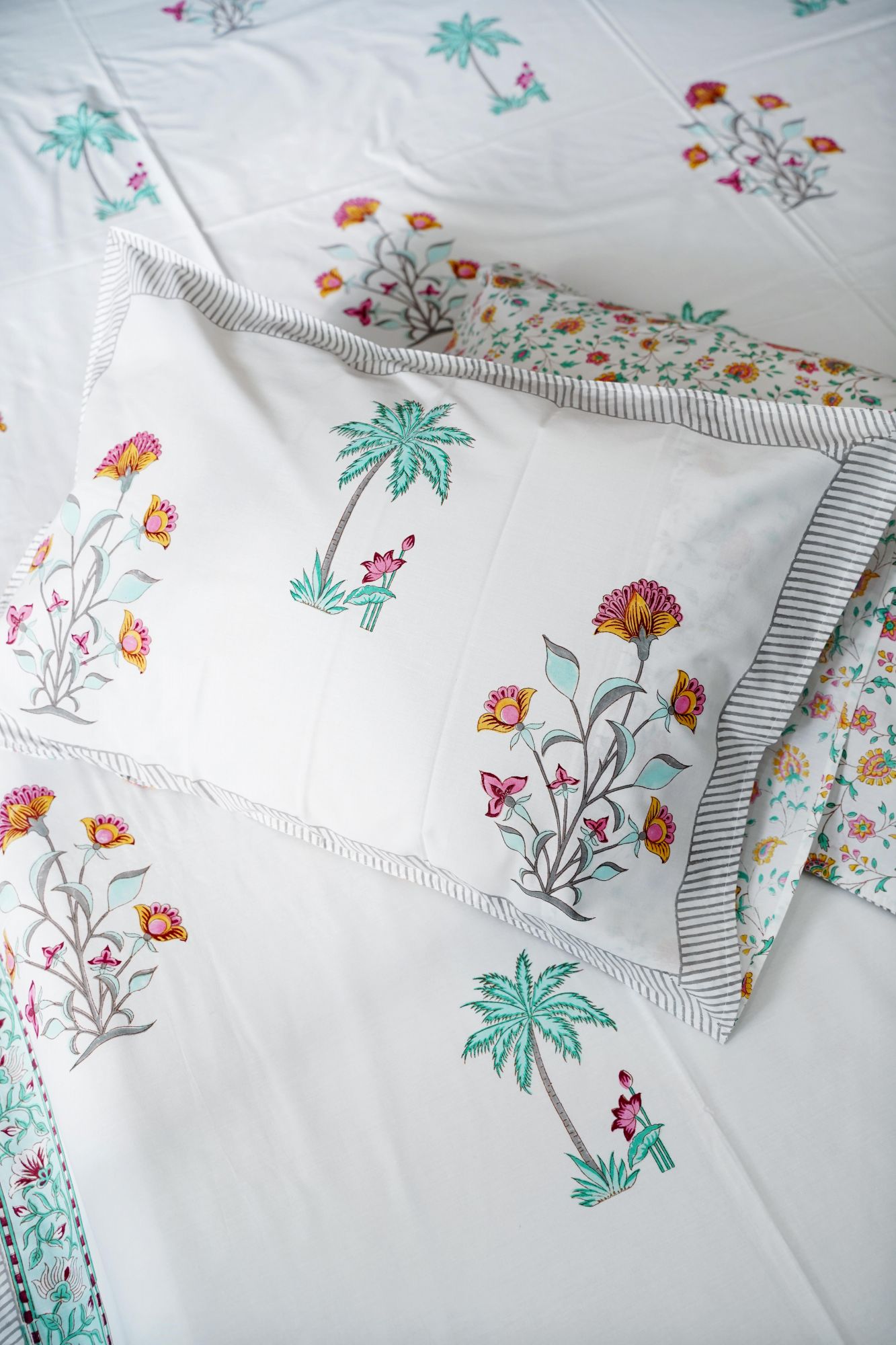 Jaipuri Block Print Bedsheet - Malabar Bloomer Hand Block Print Cotton Double