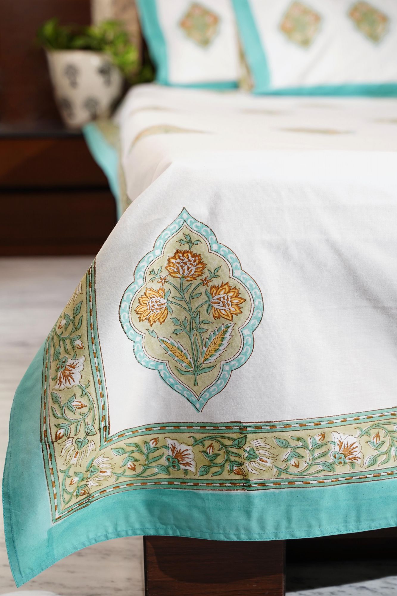 Jaipuri Block Print Bedsheet - Double Boota Hand Block Print Cotton Double