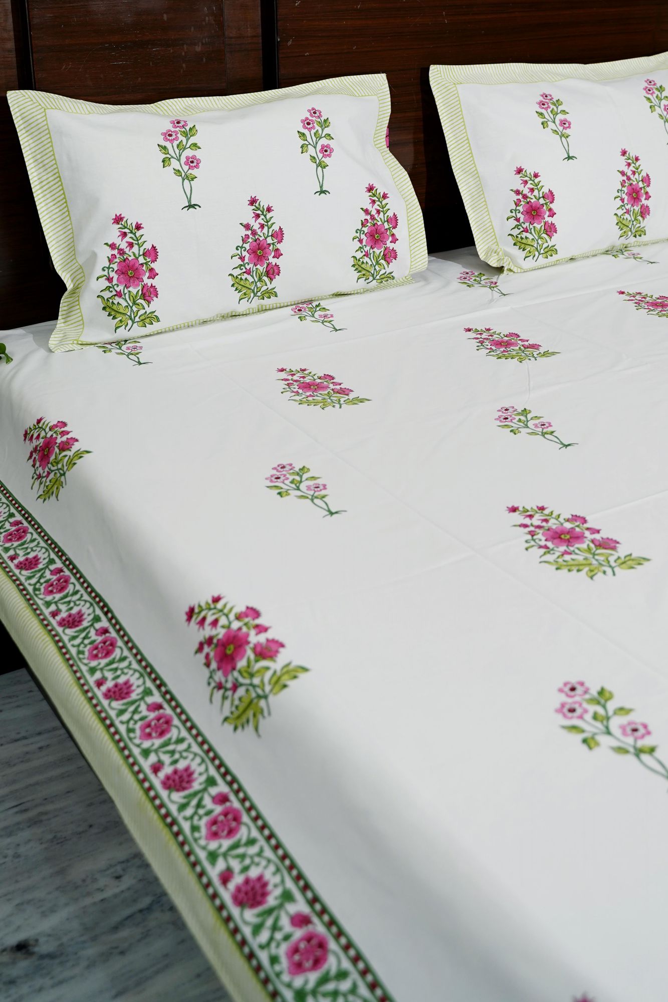 Jaipuri Block Print Bedsheet - Gulbahaar Hand Block Print Cotton Double