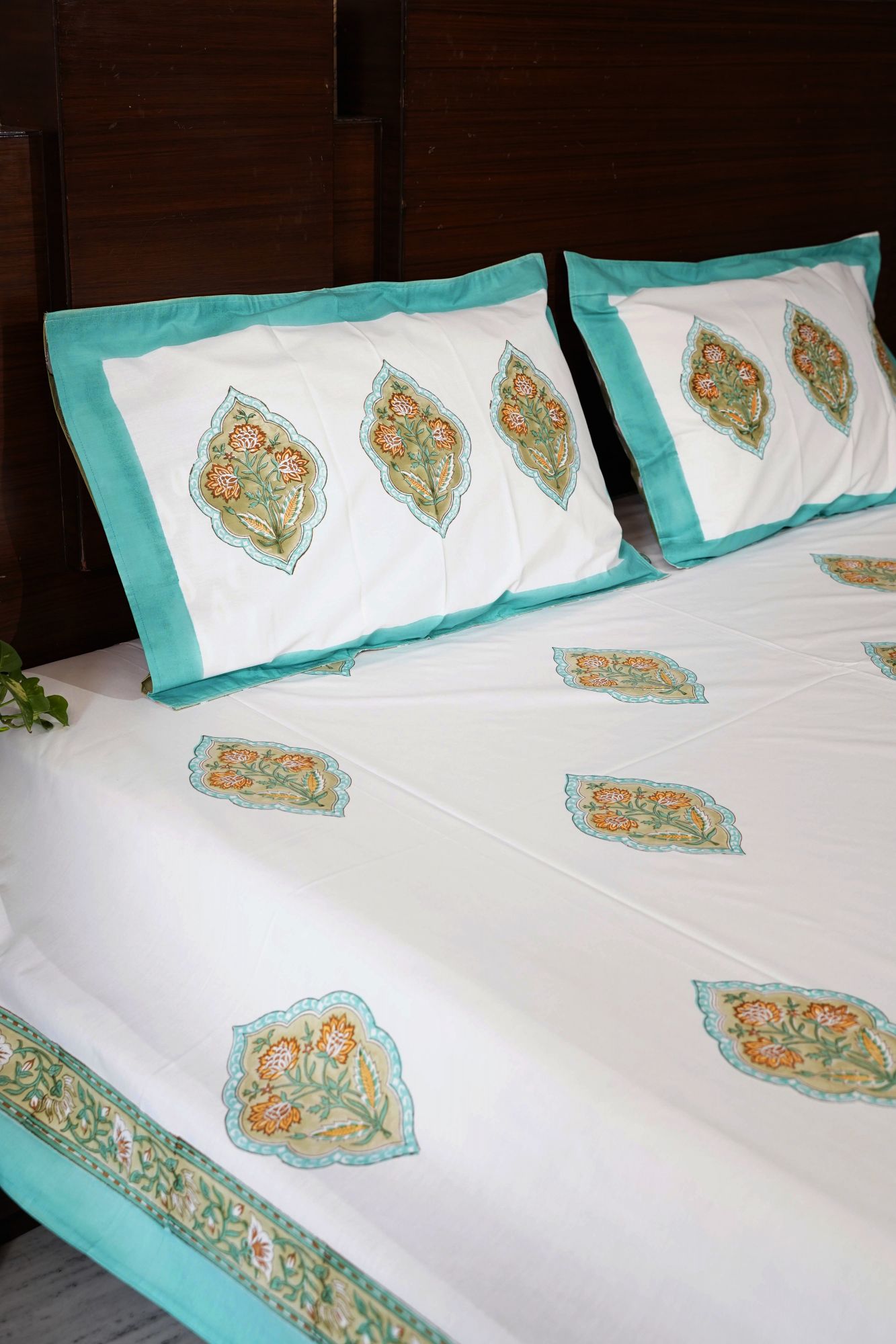 Jaipuri Block Print Bedsheet - Double Boota Hand Block Print Cotton Double