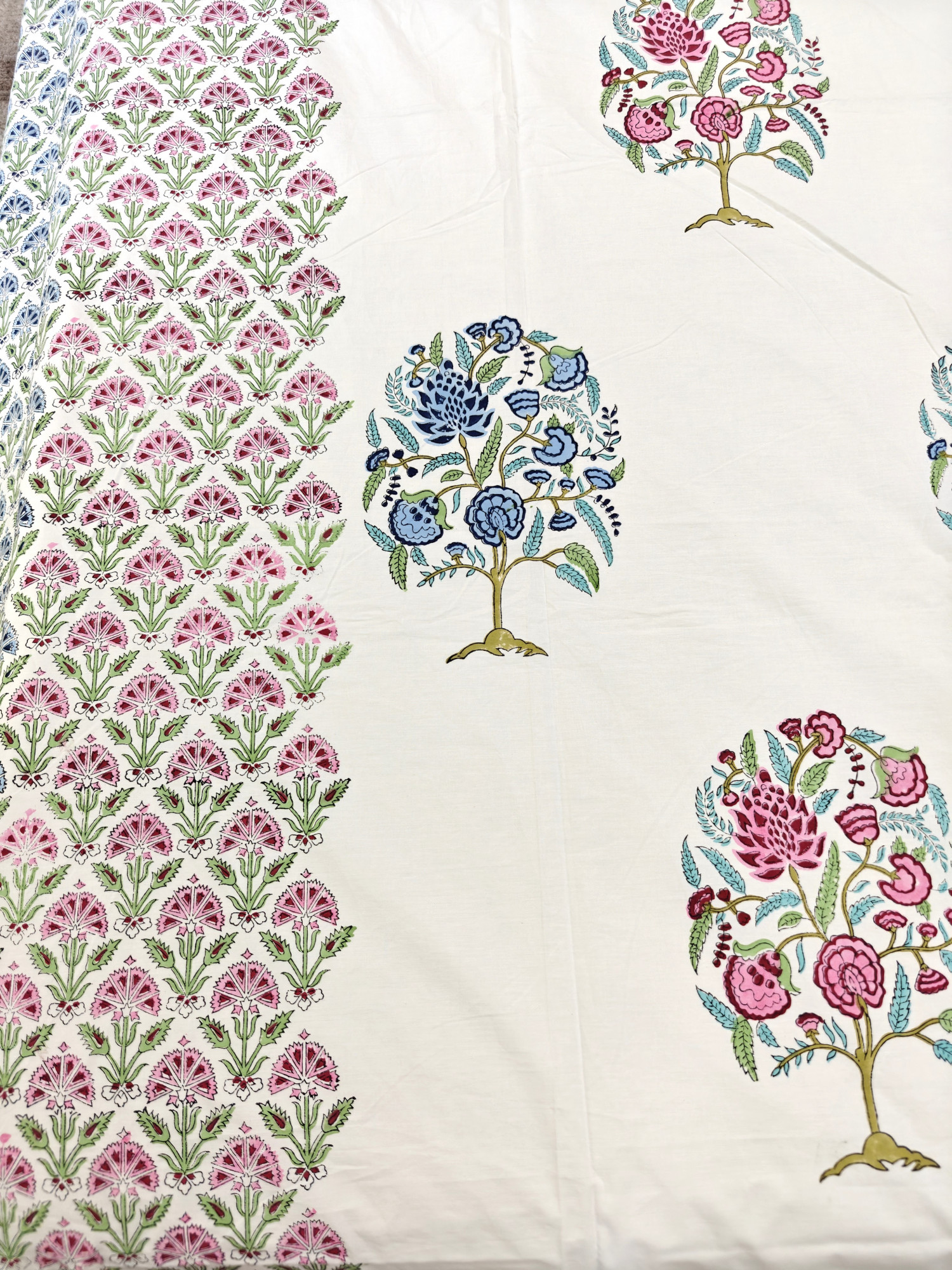Jaipuri Block Print Bedsheet - Wildroot Harmony Hand Block Print Cotton King Size