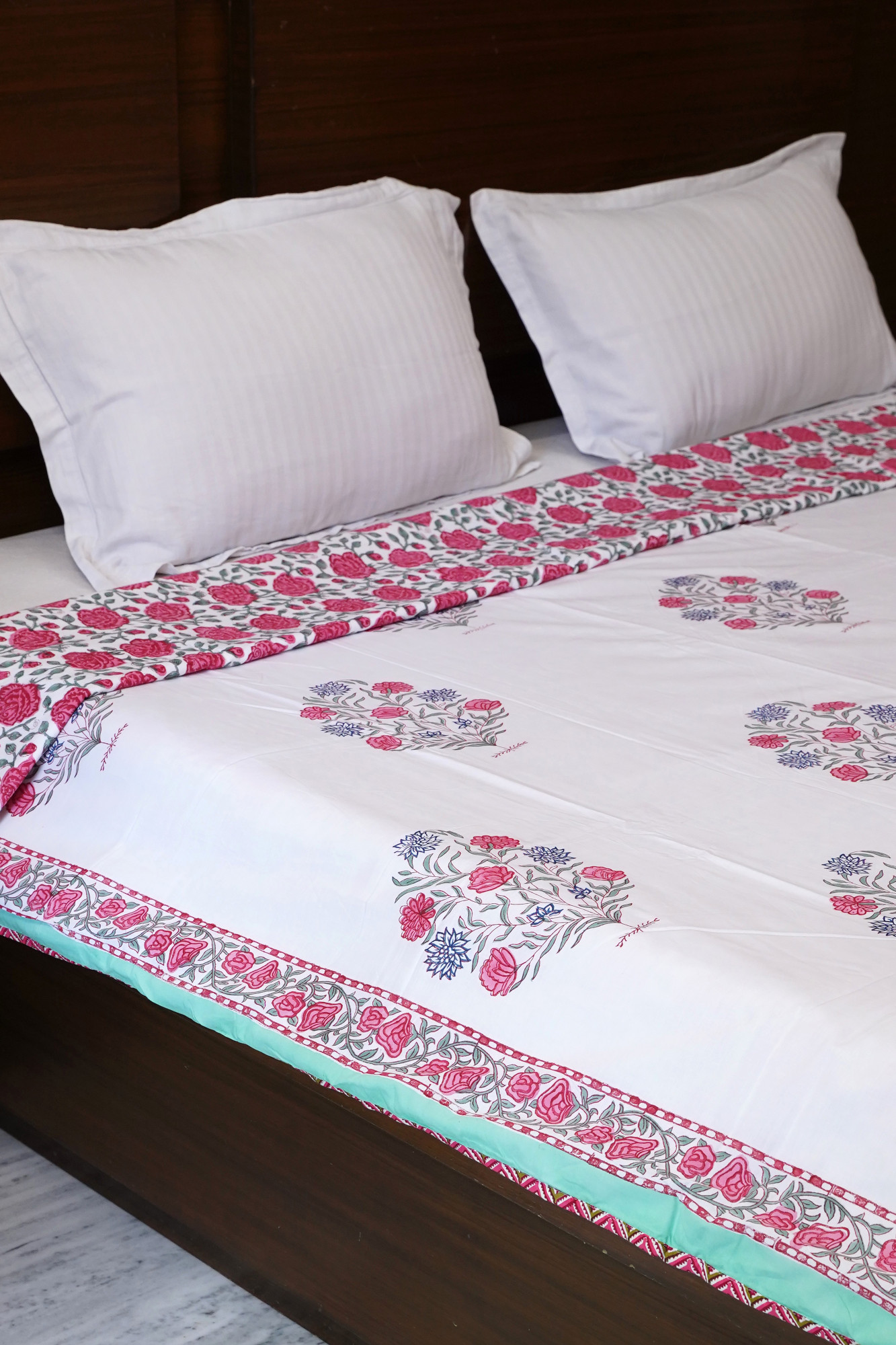 Block Print Dohar - Multicolored Hand Block Print Premium Cotton Jaipuri
