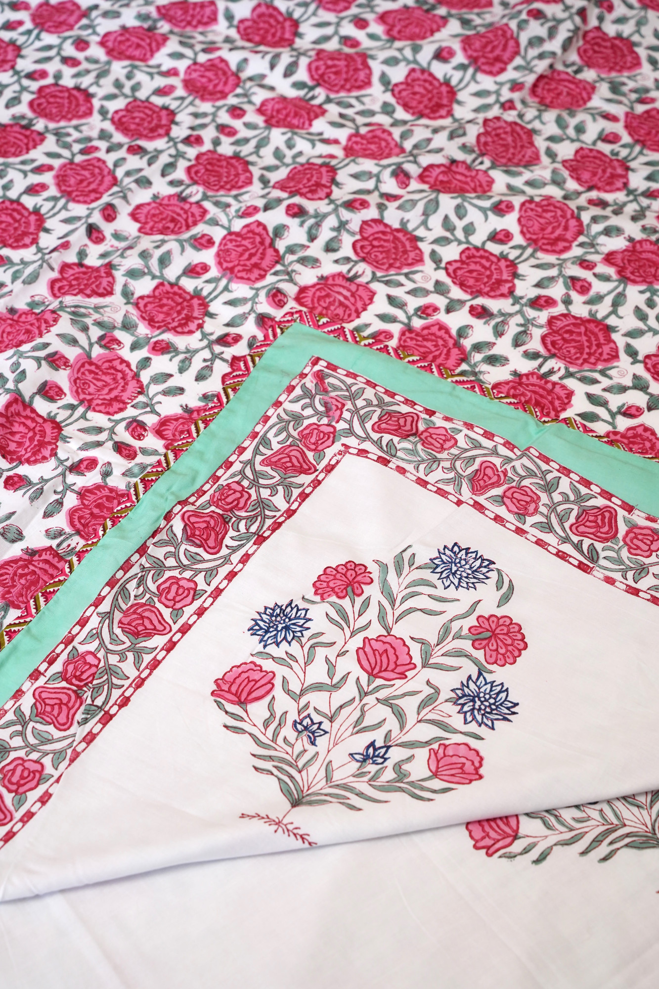 Block Print Dohar - Multicolored Hand Block Print Premium Cotton Jaipuri