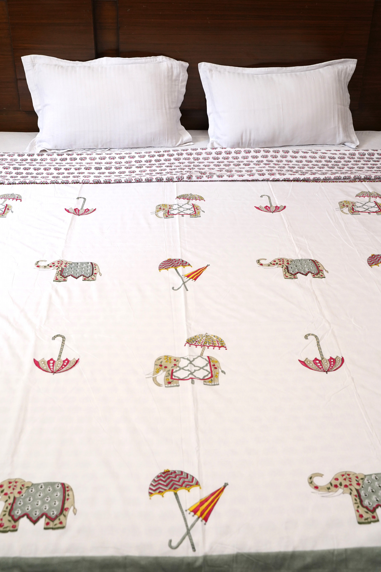 Block Print Dohar - Double Haathi Premium Hand Block Print Cotton Jaipuri