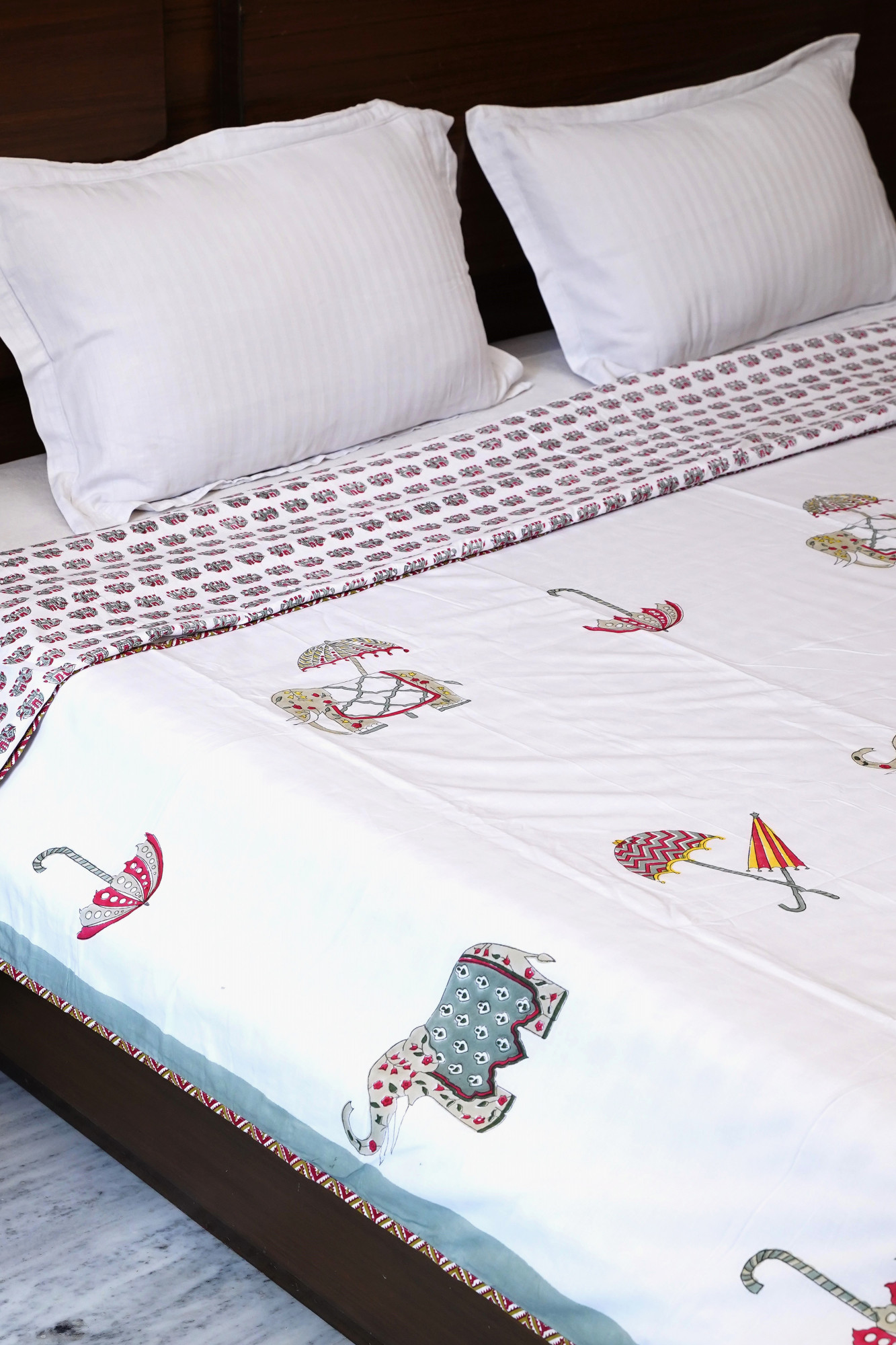 Block Print Dohar - Double Haathi Premium Hand Block Print Cotton Jaipuri