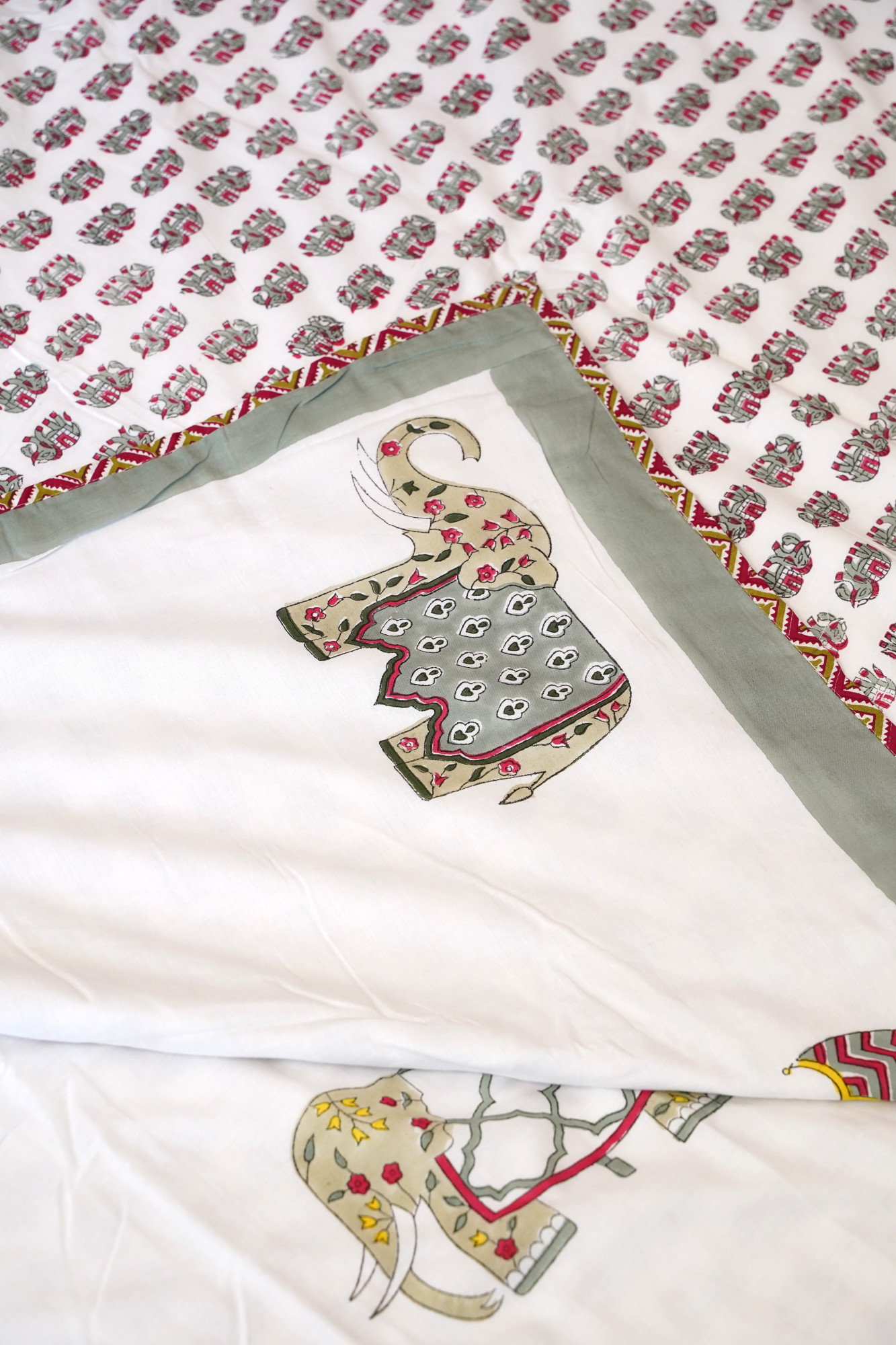 Block Print Dohar - Double Haathi Premium Hand Block Print Cotton Jaipuri