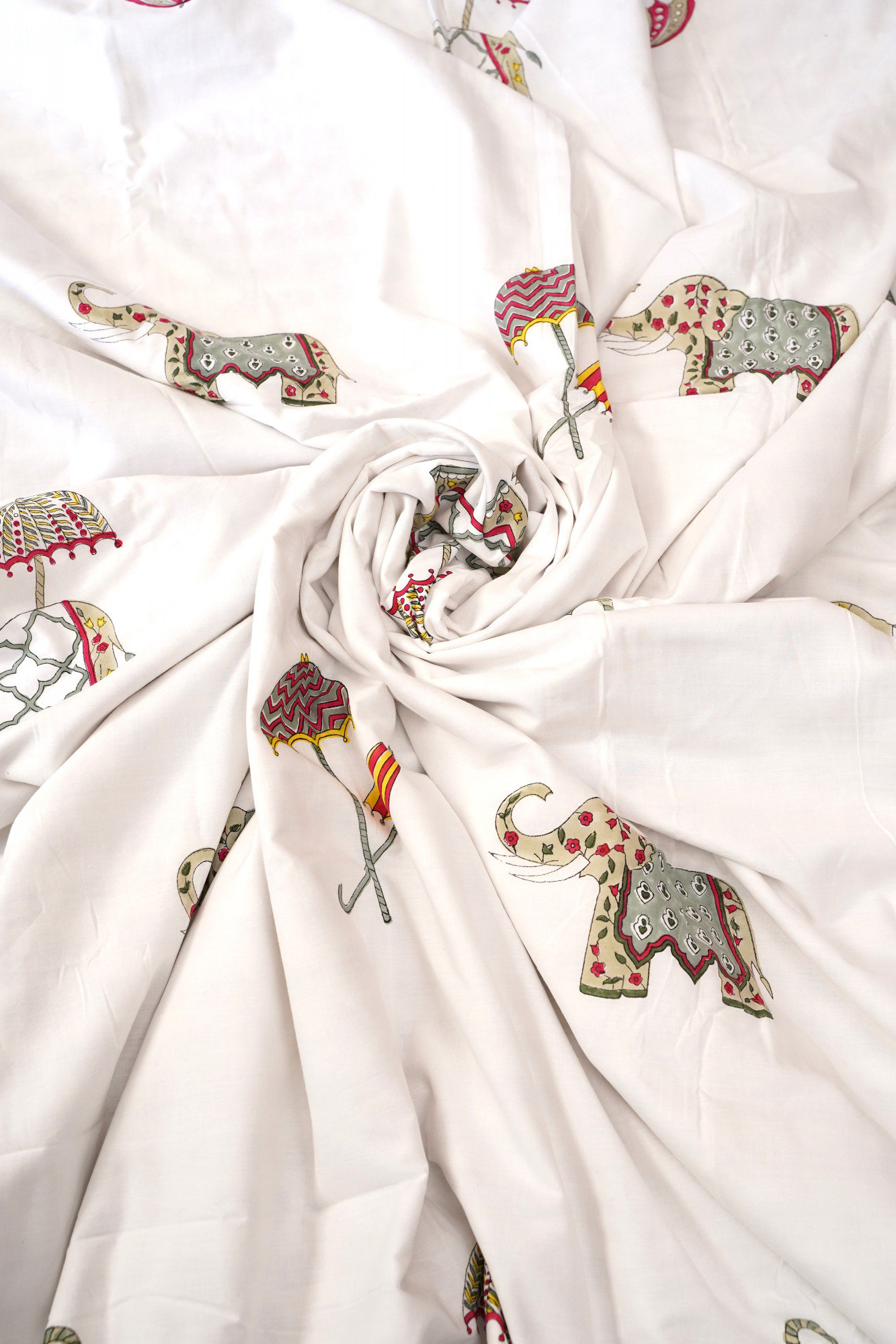 Block Print Dohar - Double Haathi Premium Hand Block Print Cotton Jaipuri
