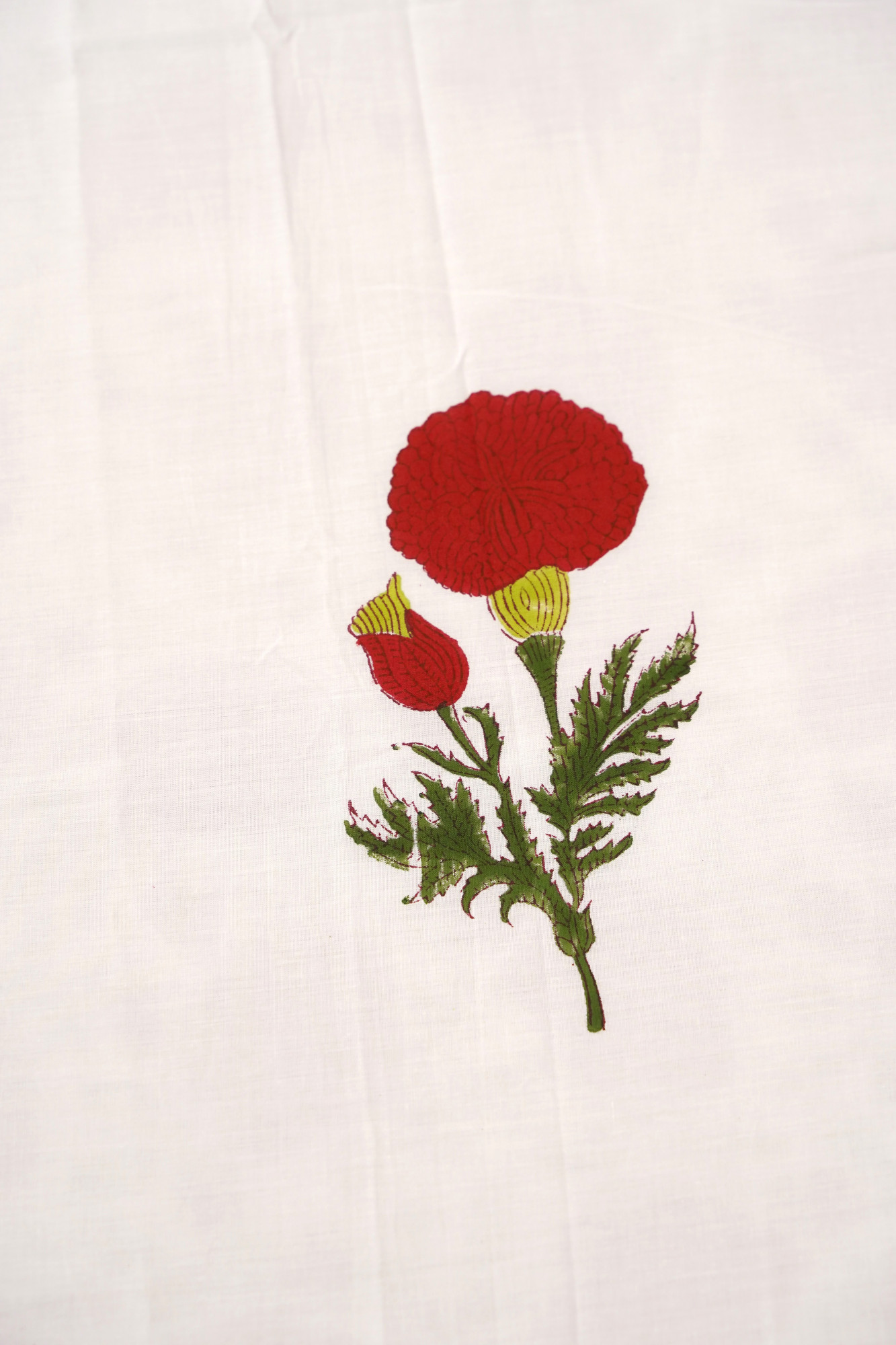 Block Print Dohar - Red Daisy Hand Block Print Premium Cotton Jaipuri