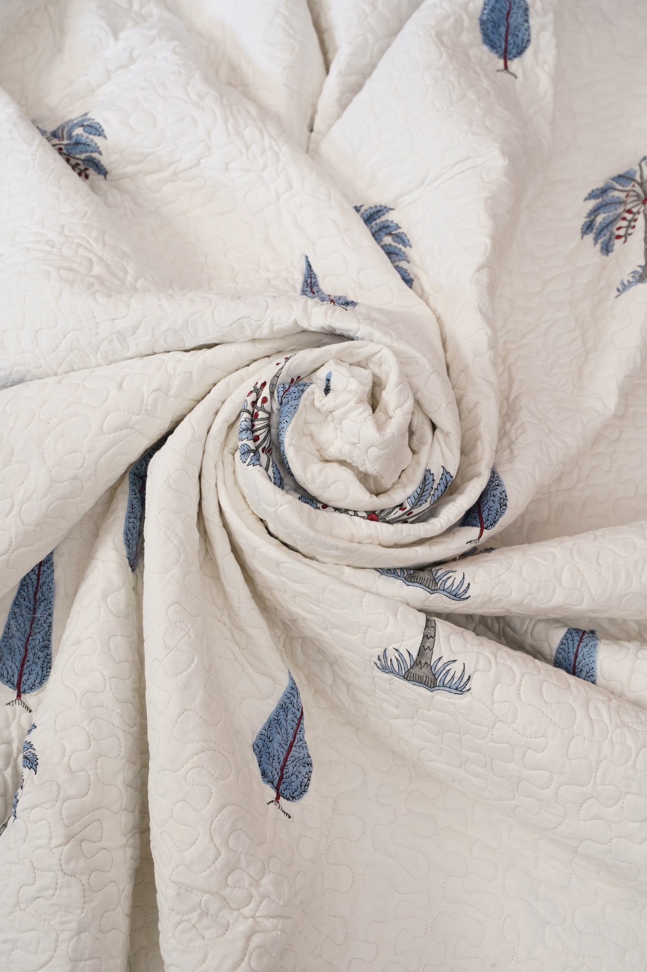 Block Print Bedcover - Pine Hand Block Print Premium Cotton Double