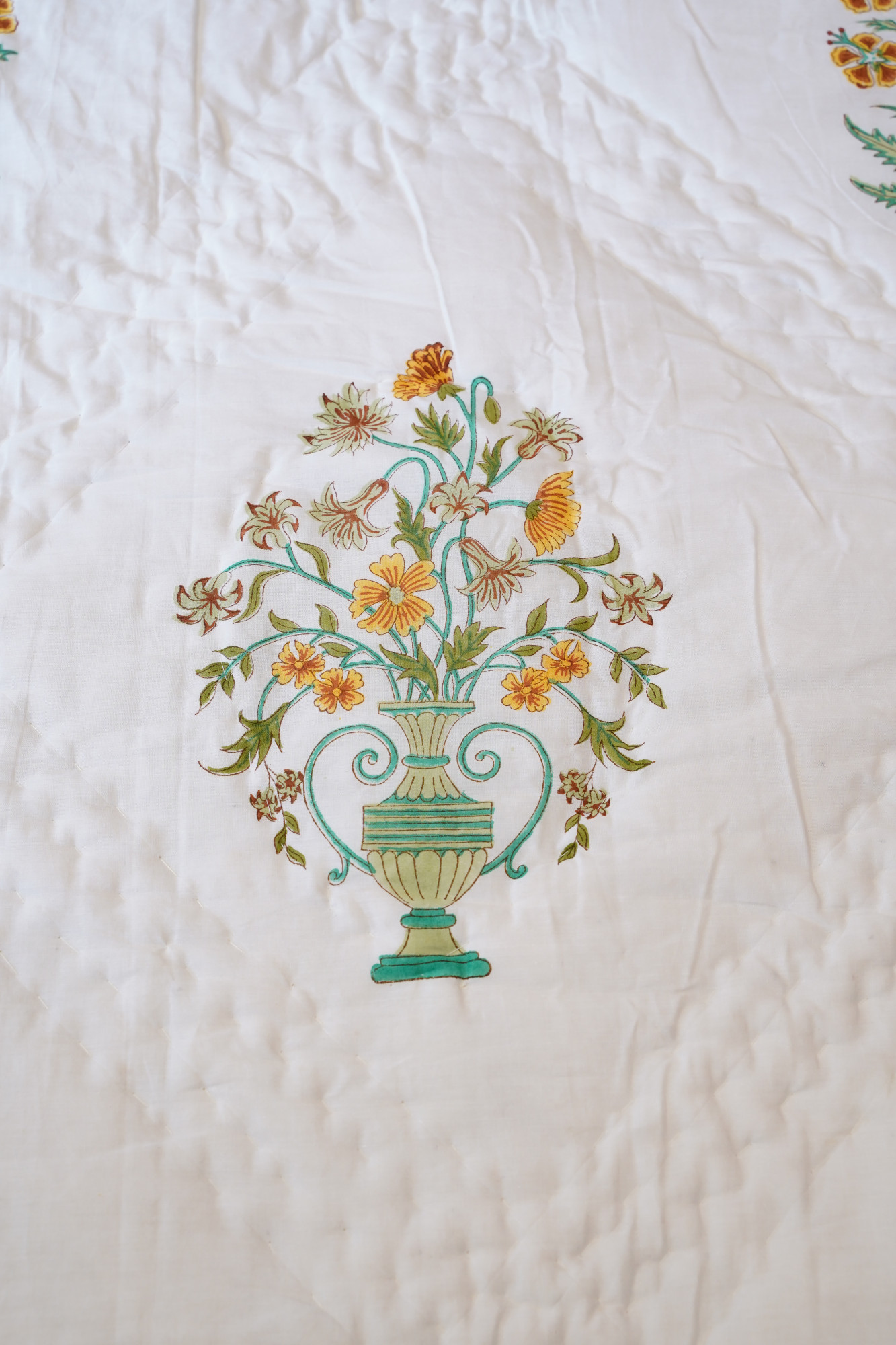 Hand Block Print Mulmul Quilt - Chic Garden Soft Jaipuri Razai Double