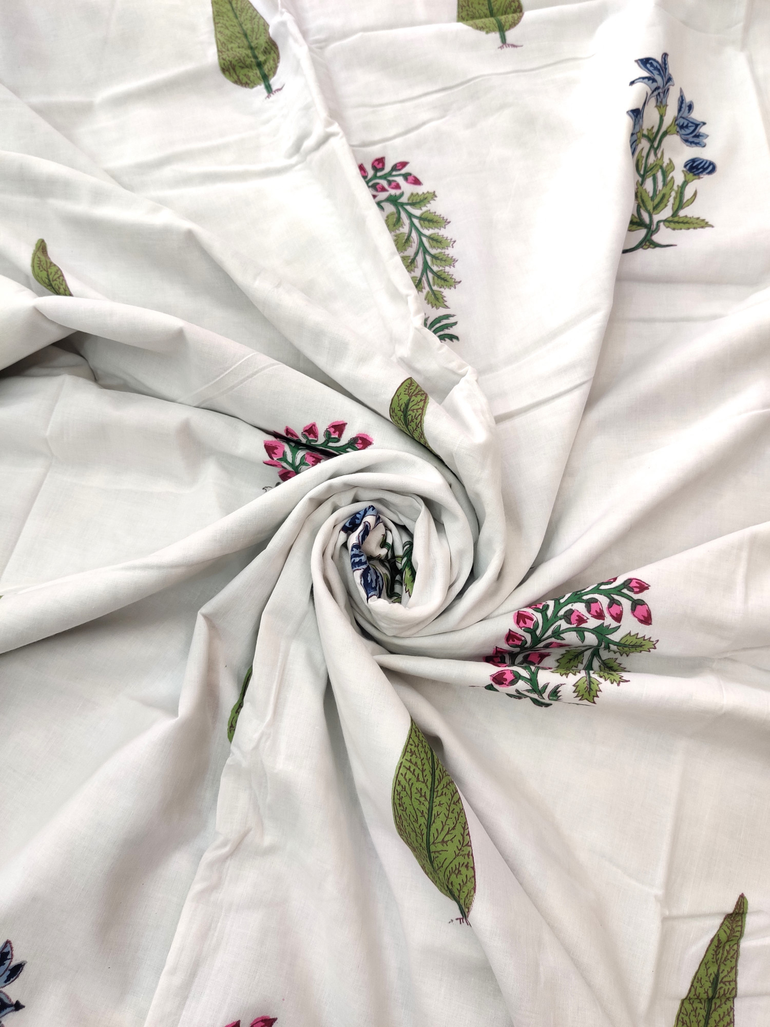 Block Print Dohar - Multi Motifs Hand Block Print Mulmul Jaipuri