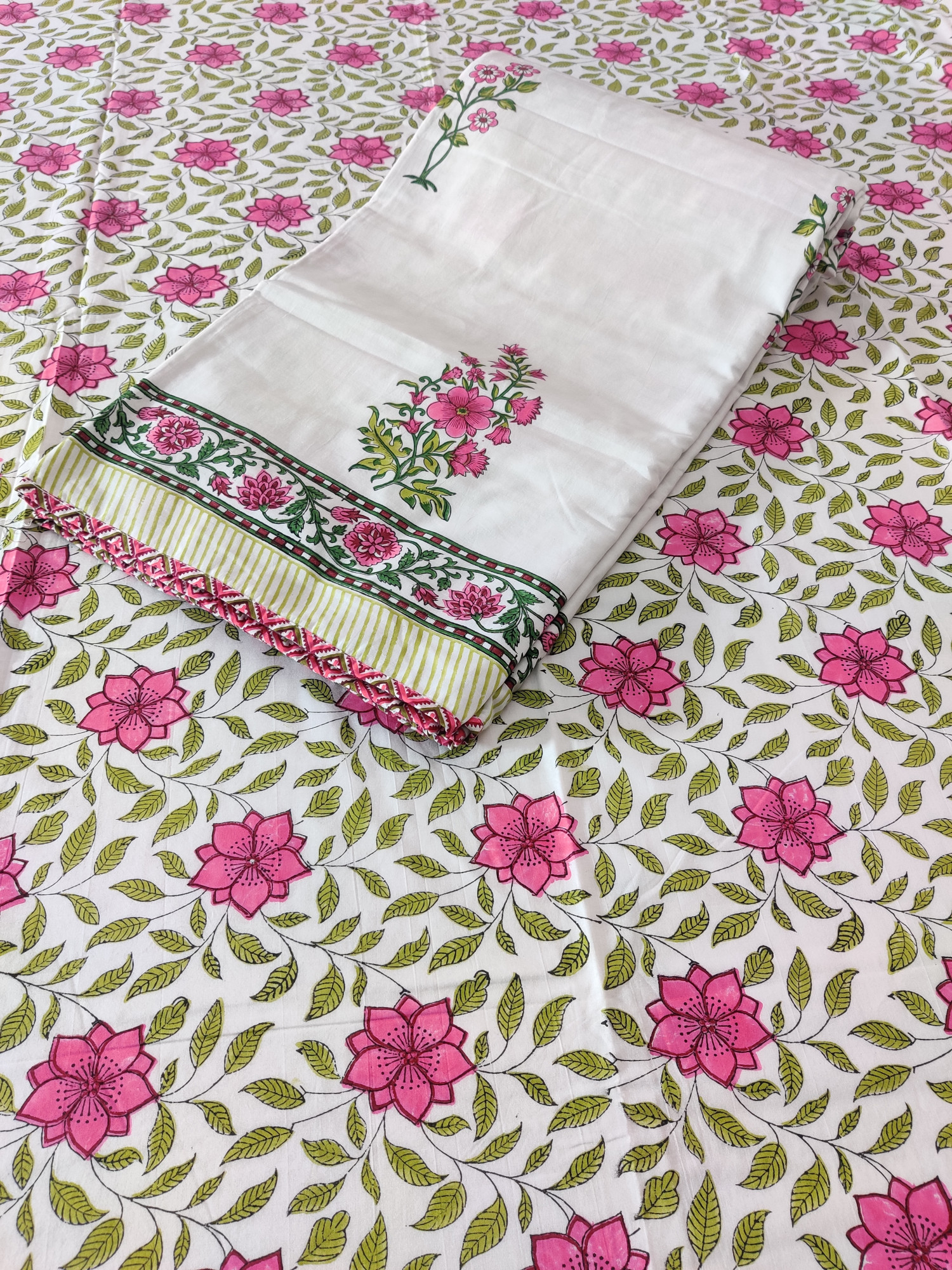 Block Print Dohar - Gulbahaar Hand Block Print Mulmul Jaipuri