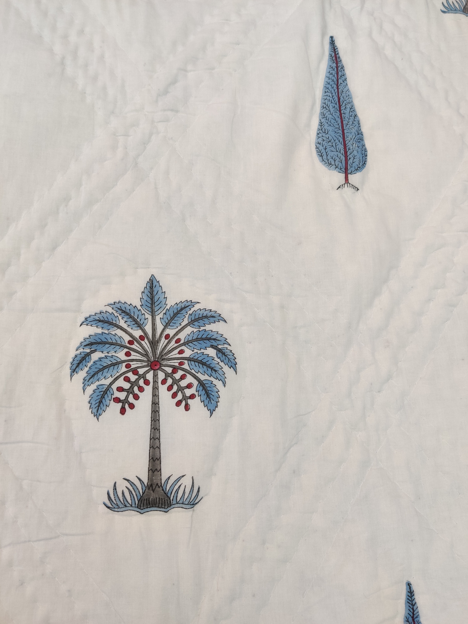 Hand Block Print Mulmul Quilt - Pine Soft Jaipuri Razai Double