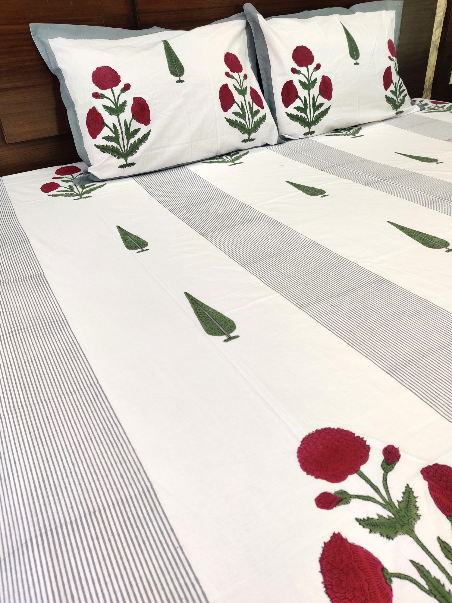 Jaipuri Block Print Bedsheet - Chinarbagh Premium Hand Block Print Cotton King Size