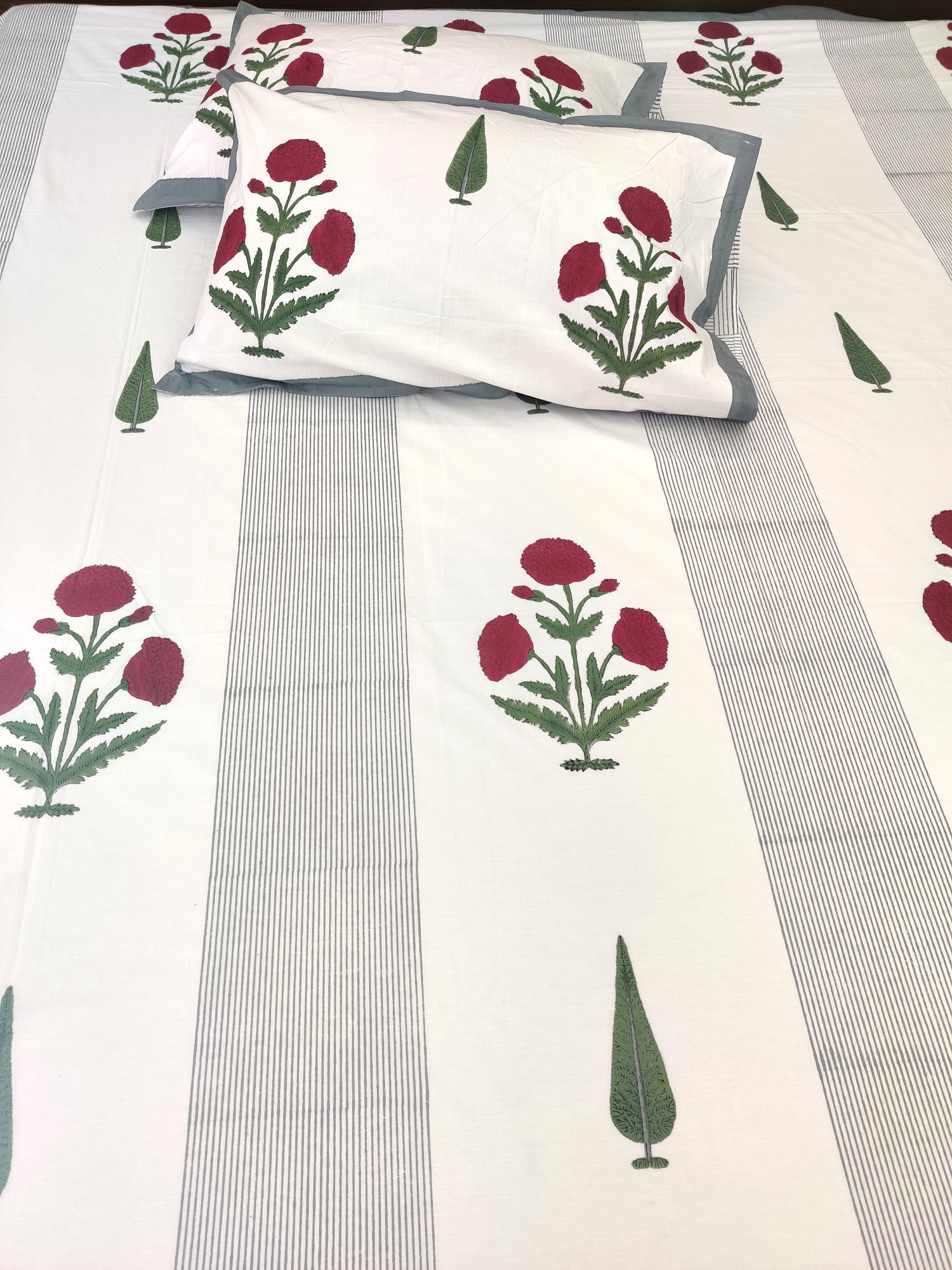 Jaipuri Block Print Bedsheet - Chinarbagh Premium Hand Block Print Cotton King Size