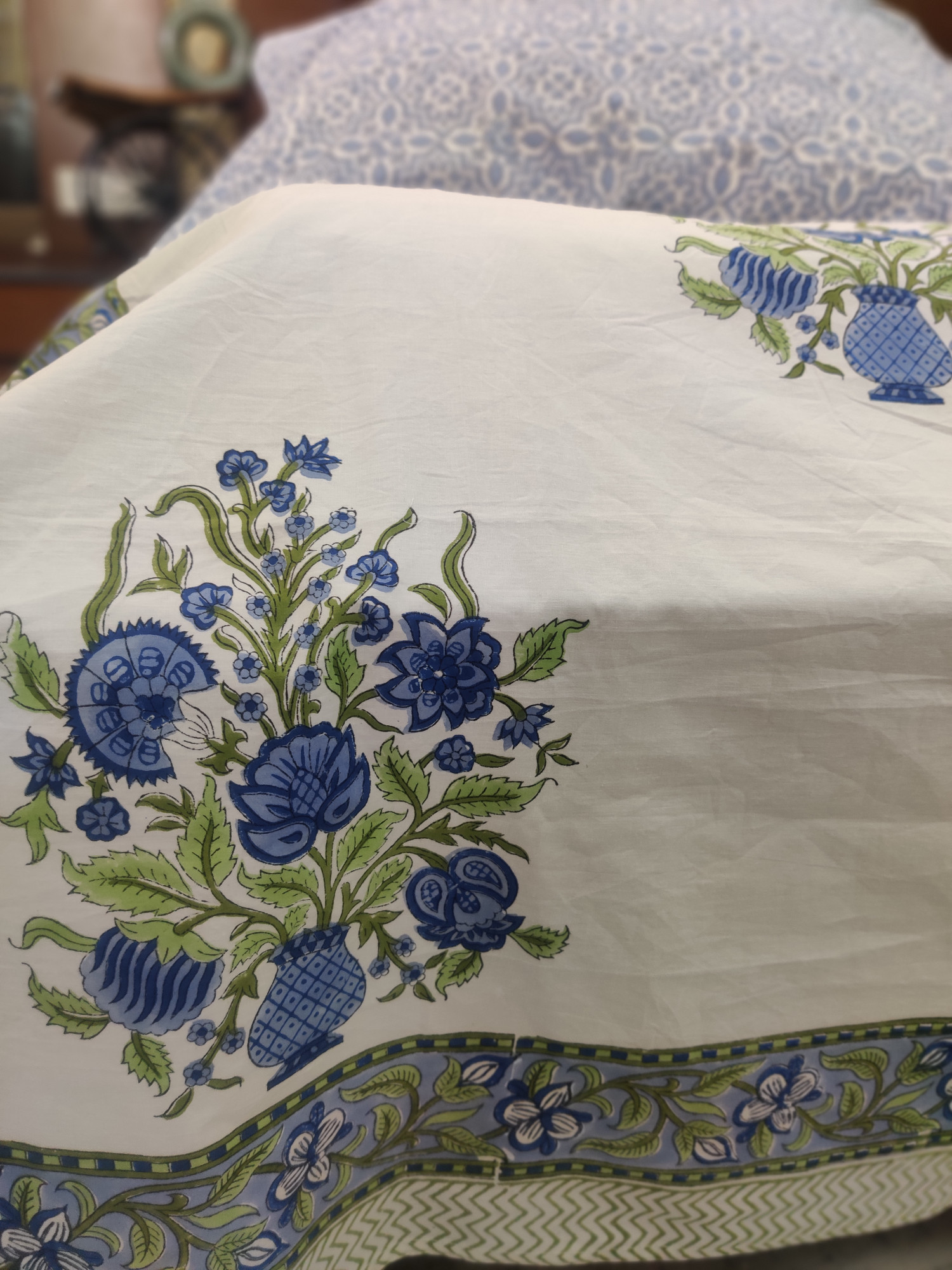 Jaipuri Block Print Bedsheet - Guldasta Hand Block Print Cotton King Size