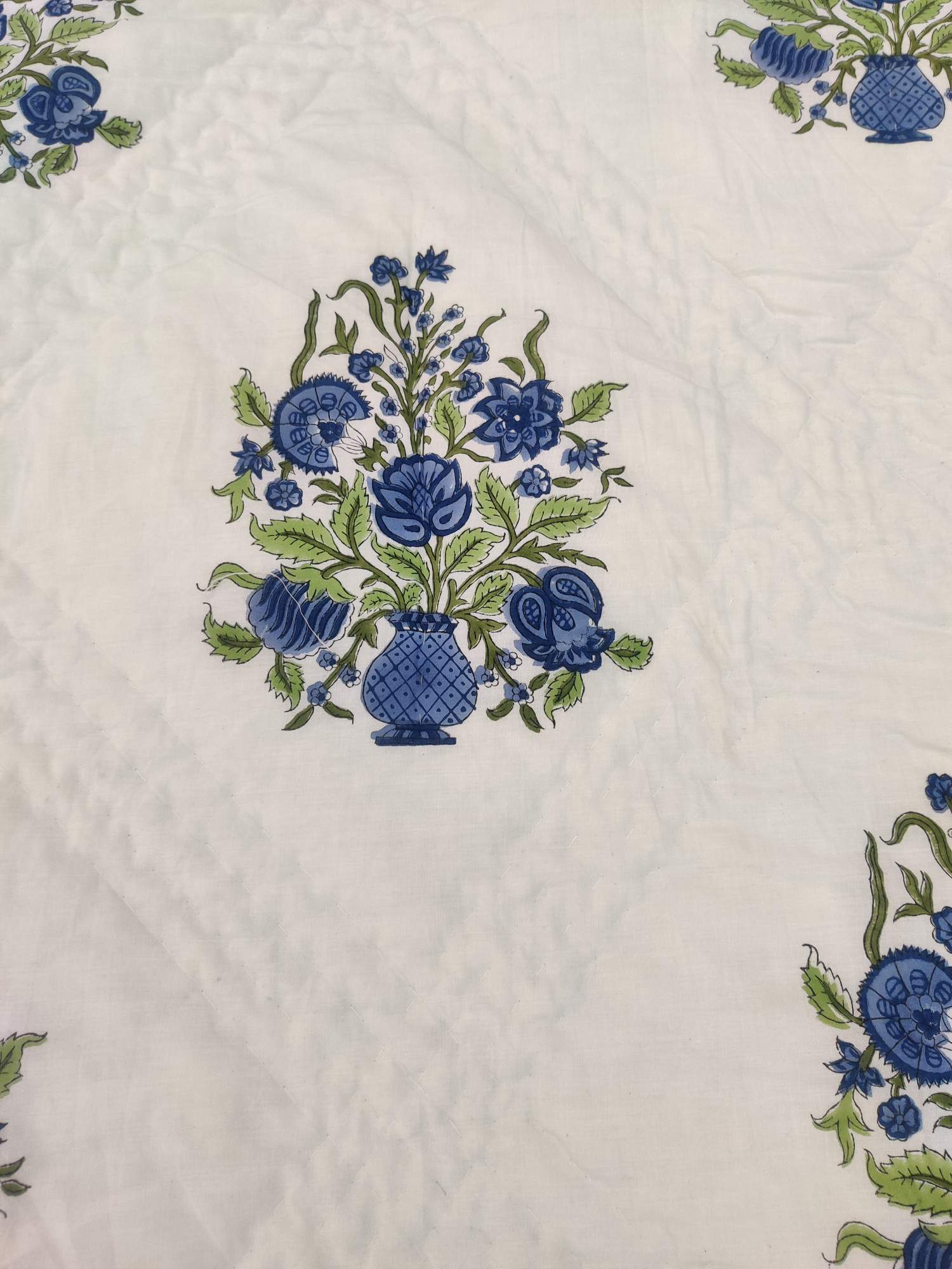 Hand Block Print Mulmul Quilt - Guldasta Soft Jaipuri Razai Double