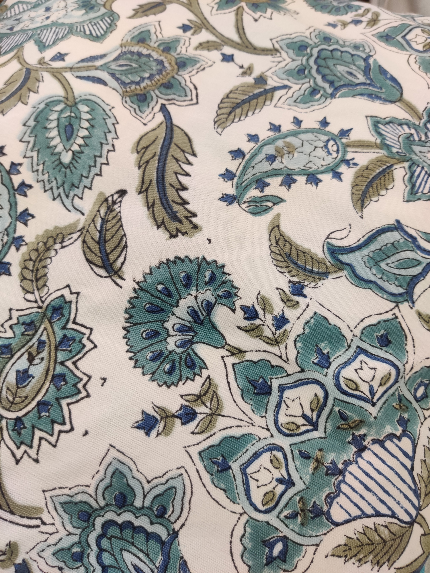 Block Print Cushion Cover - Blue Jaal Hand Block Print Premium Cotton 16x16 Pack of 5