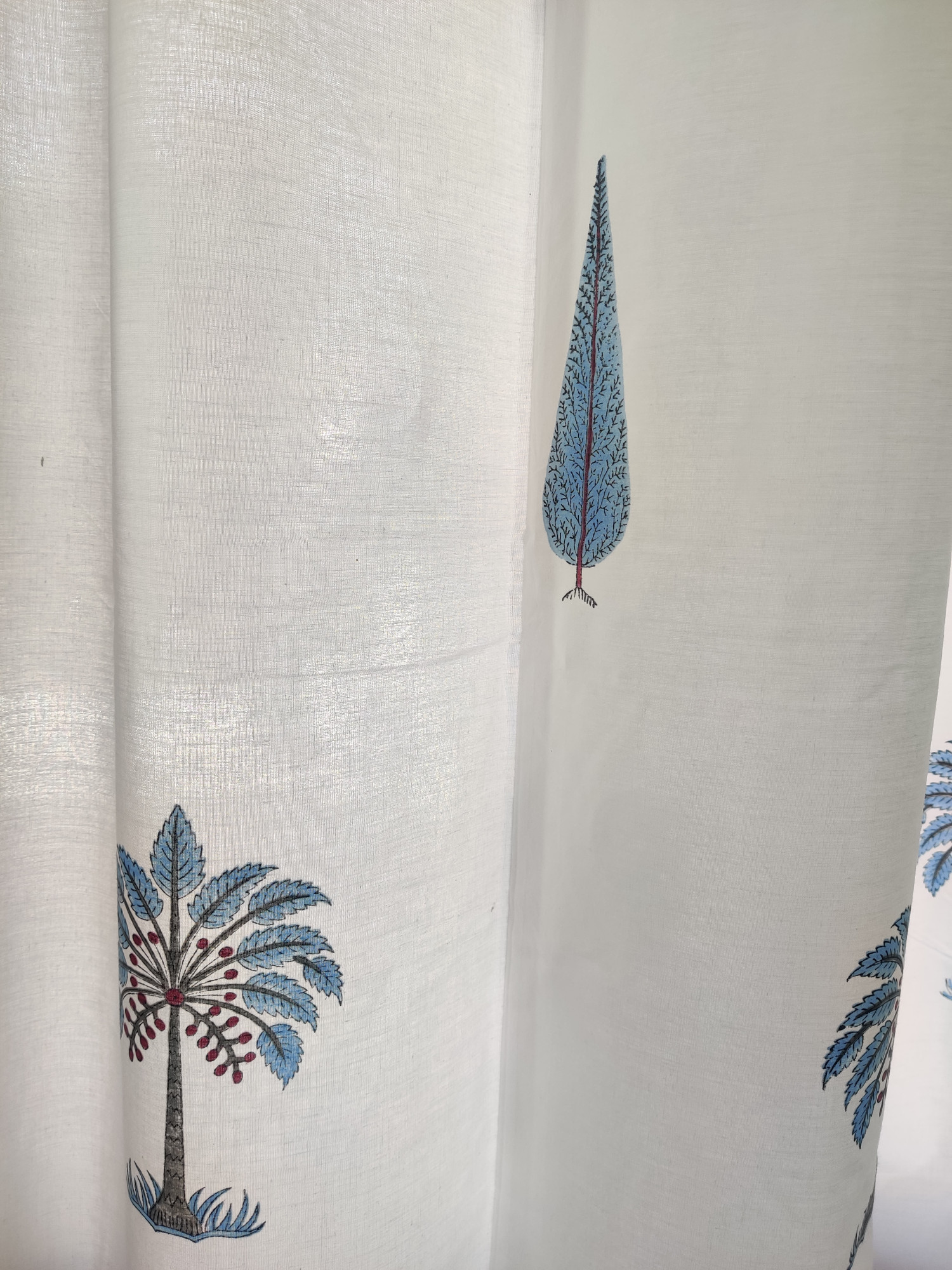 Block Print Curtain - Pine Hand Block Print 100% Cotton Jaipuri (Pack of 2)