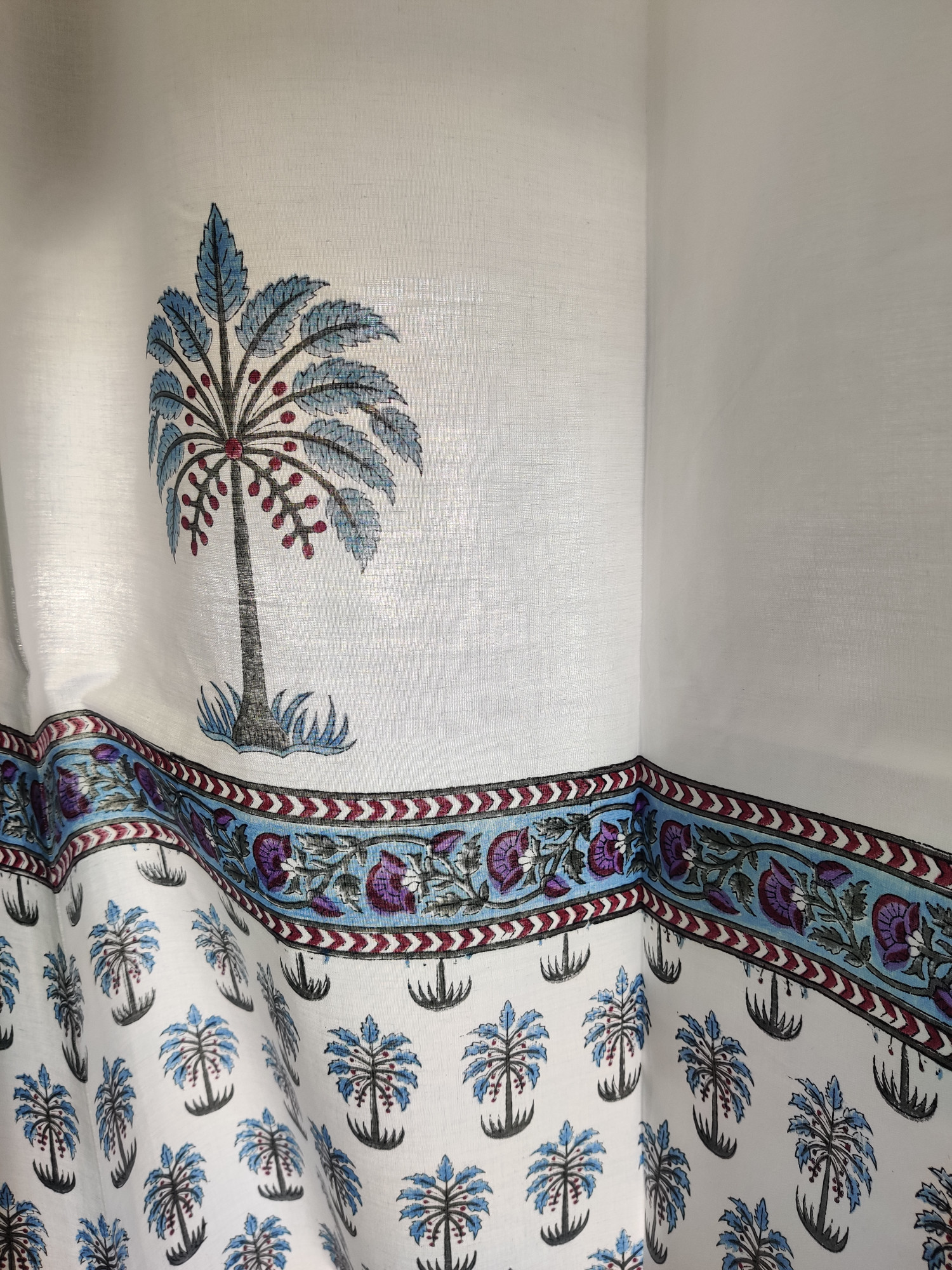 Block Print Curtain - Pine Hand Block Print 100% Cotton Jaipuri (Pack of 2)