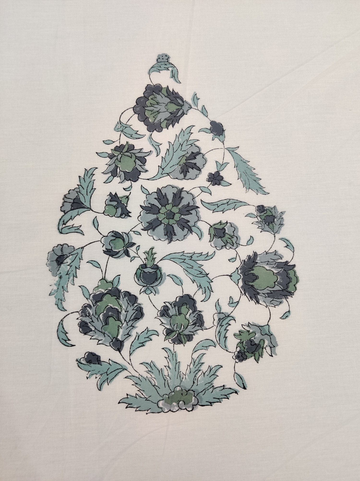 Jaipuri Block Print Bedsheet - Grey Floral Boota Hand Block Print Cotton King Size