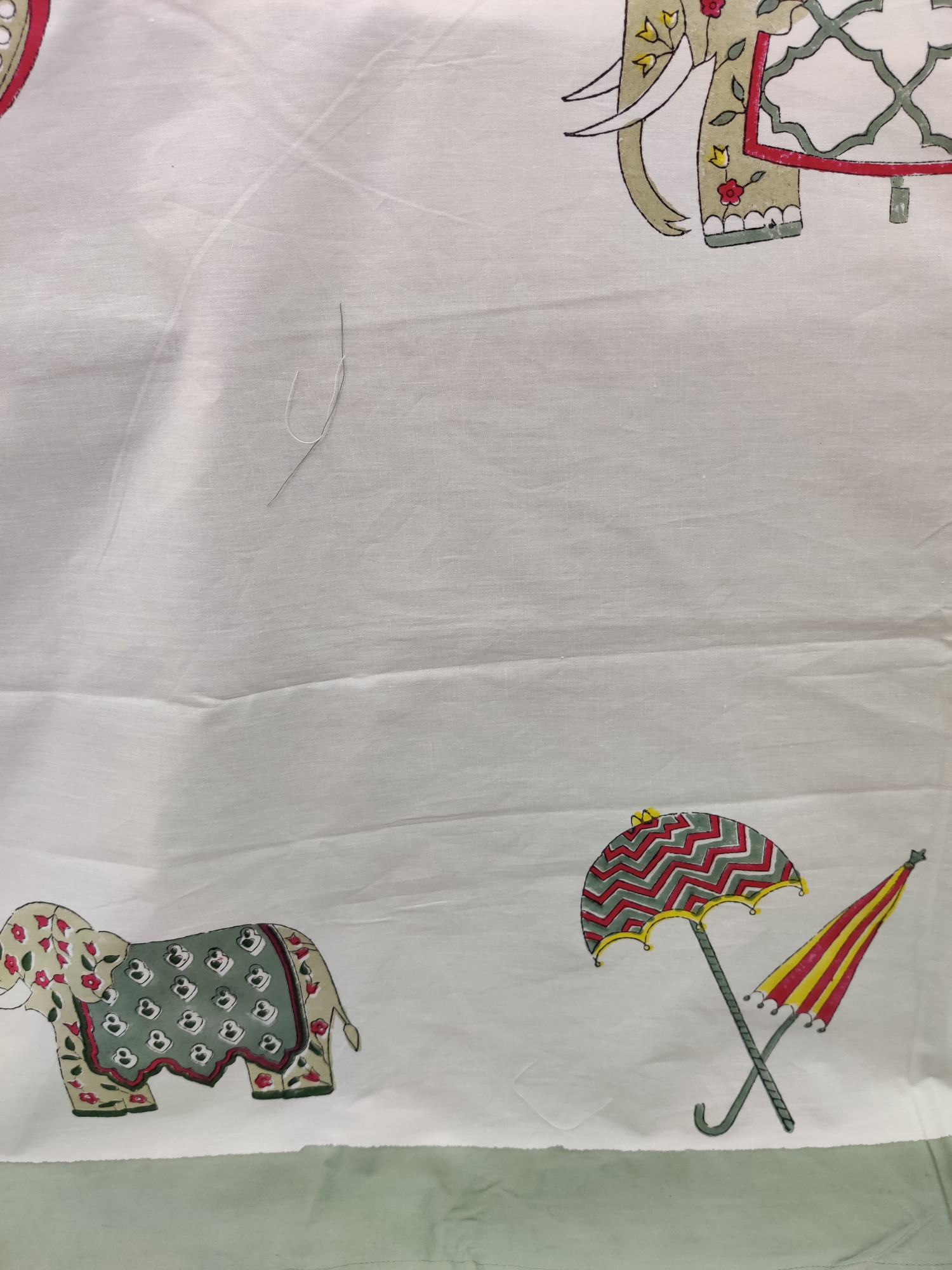Jaipuri Block Print Bedsheet - Multi Haathi Hand Block Print Cotton King Size