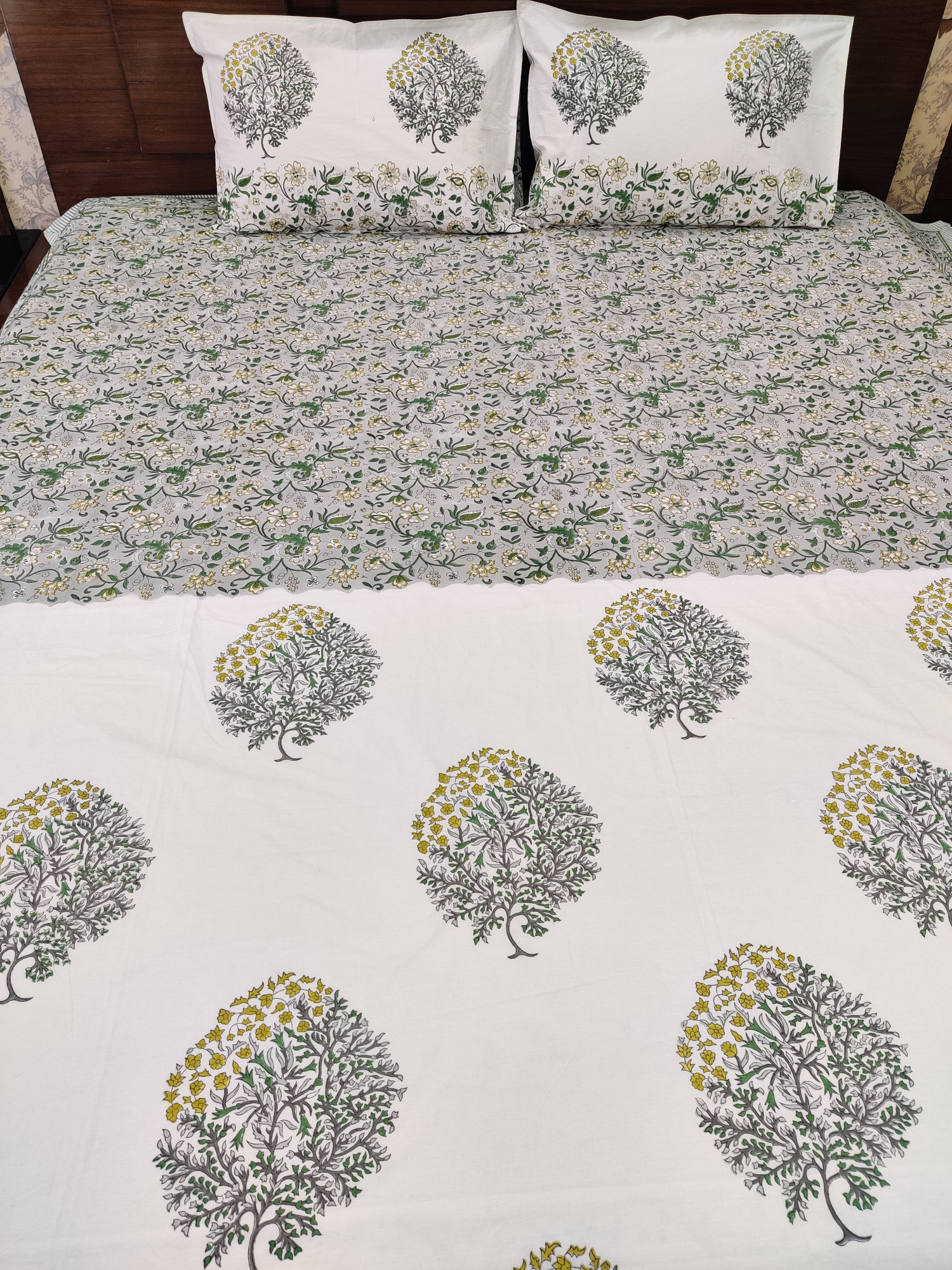Jaipuri Block Print Bedsheet - Double Block Hand Block Print Cotton King Size