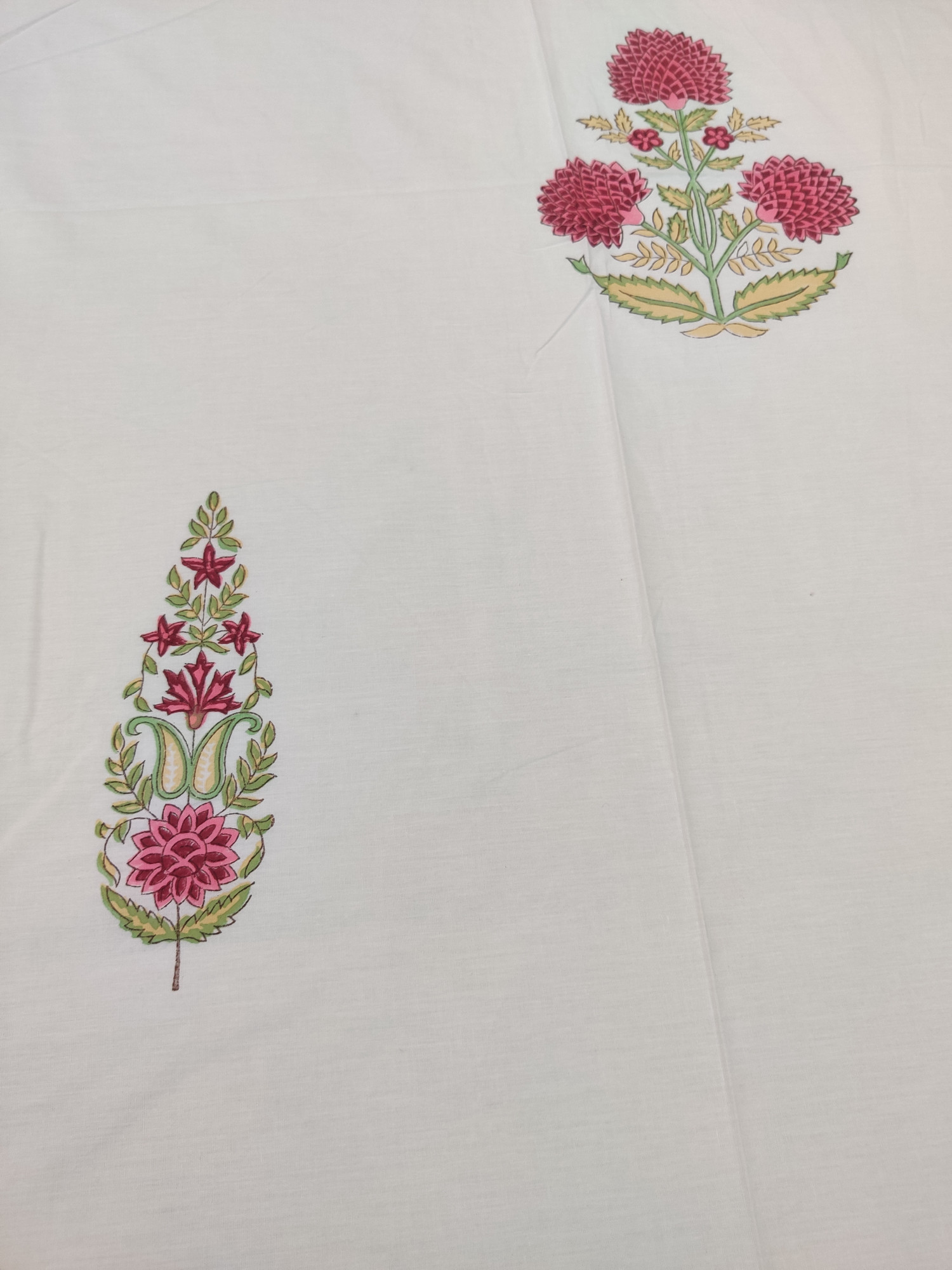 Jaipuri Block Print Bedsheet - Dual Red Boota Hand Block Print Cotton King Size
