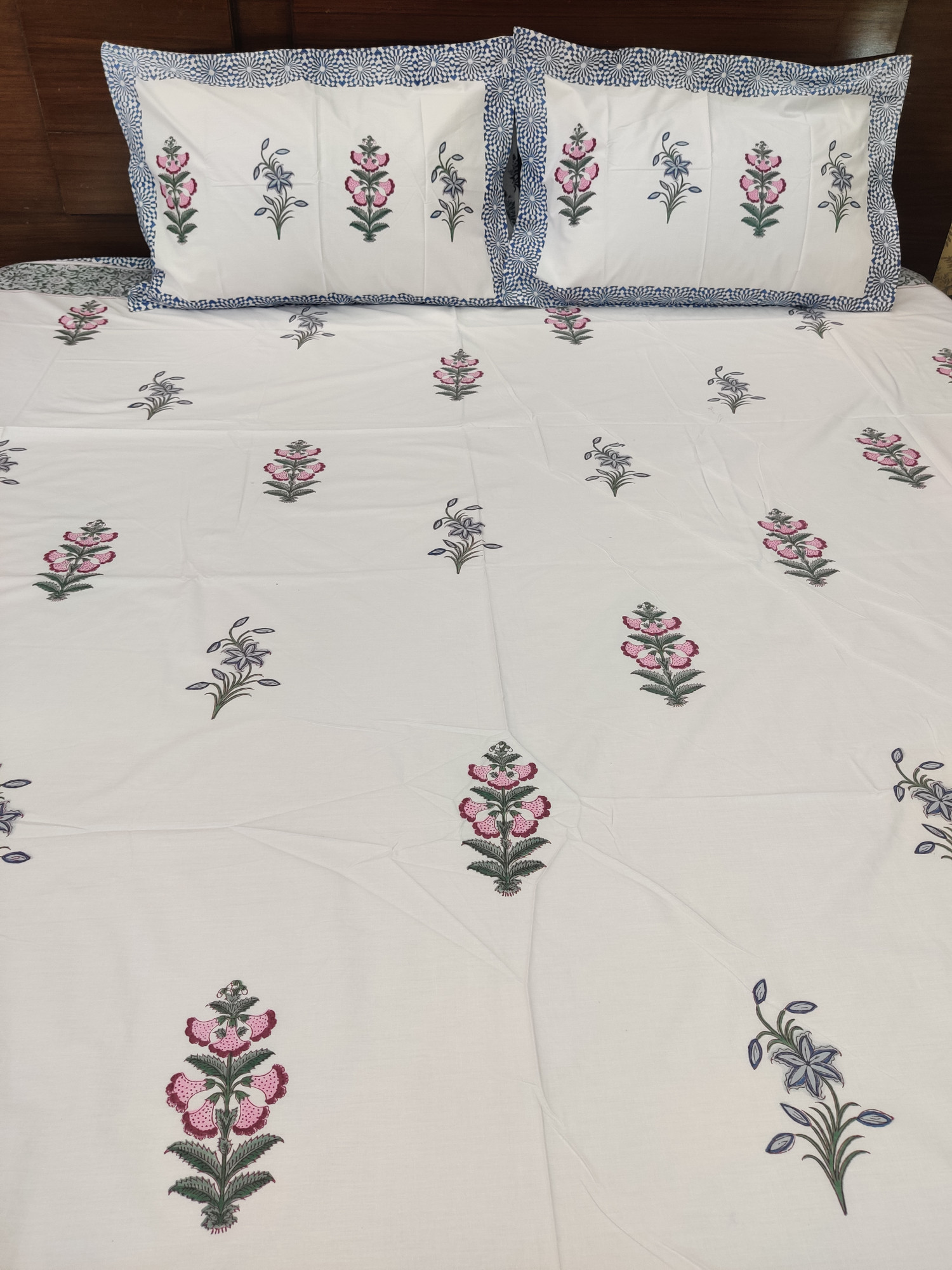 Jaipuri Block Print Bedsheet - Elegant Hand Block Print Cotton King Size