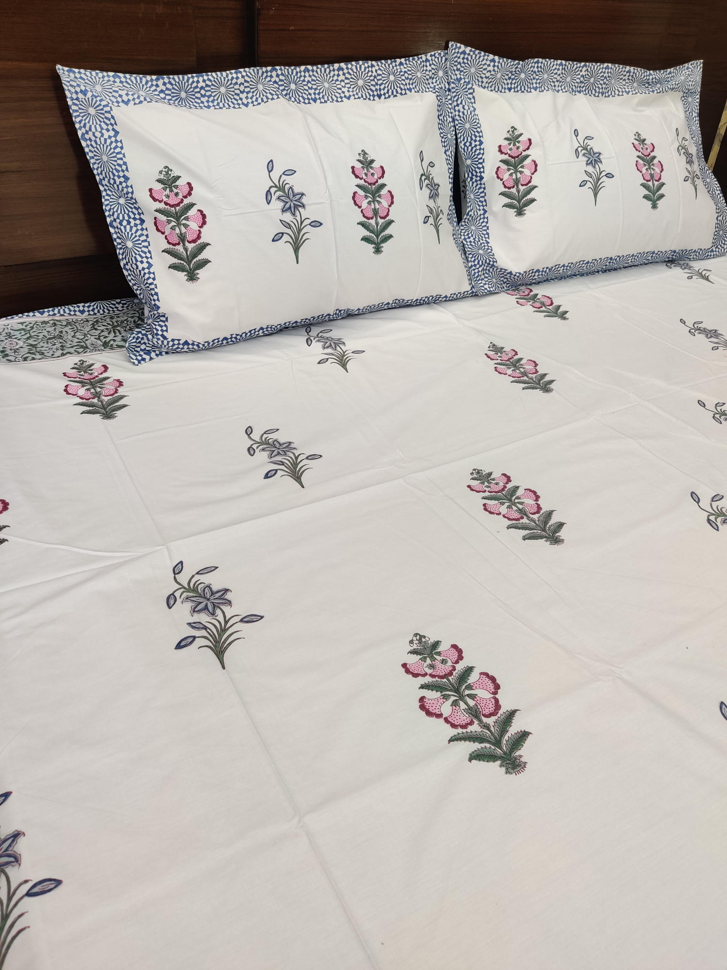 Jaipuri Block Print Bedsheet - Elegant Hand Block Print Cotton King Size
