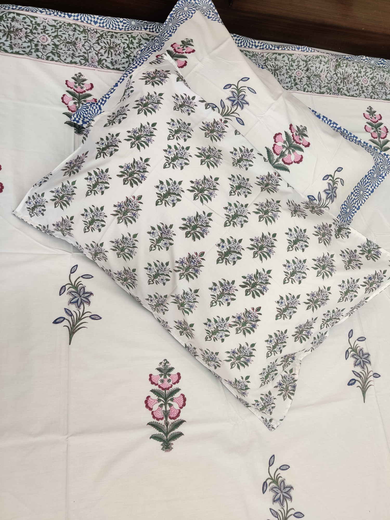 Jaipuri Block Print Bedsheet - Elegant Hand Block Print Cotton King Size