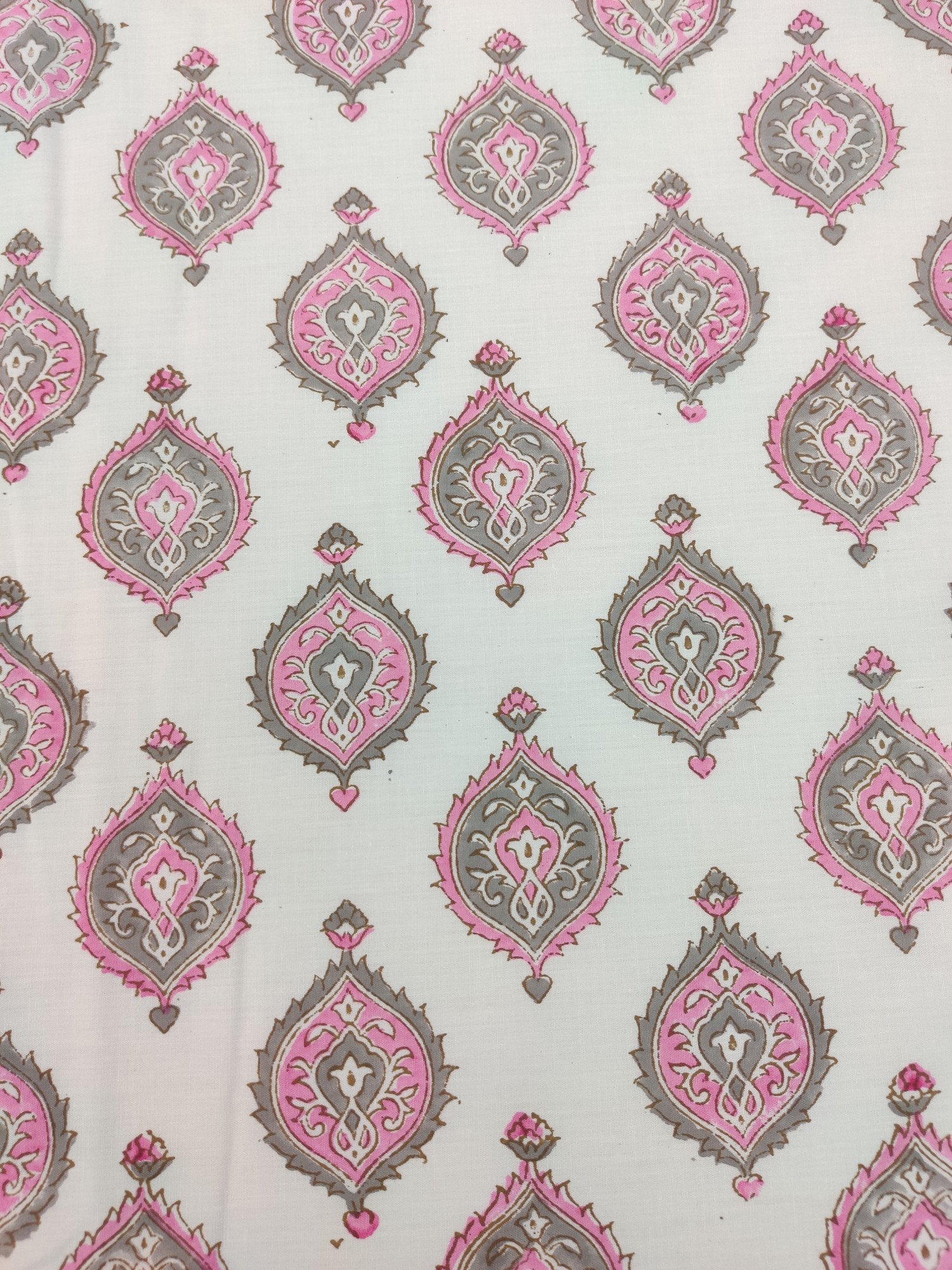Jaipuri Block Print Bedsheet - Pink Eye Hand Block Print Cotton King Size