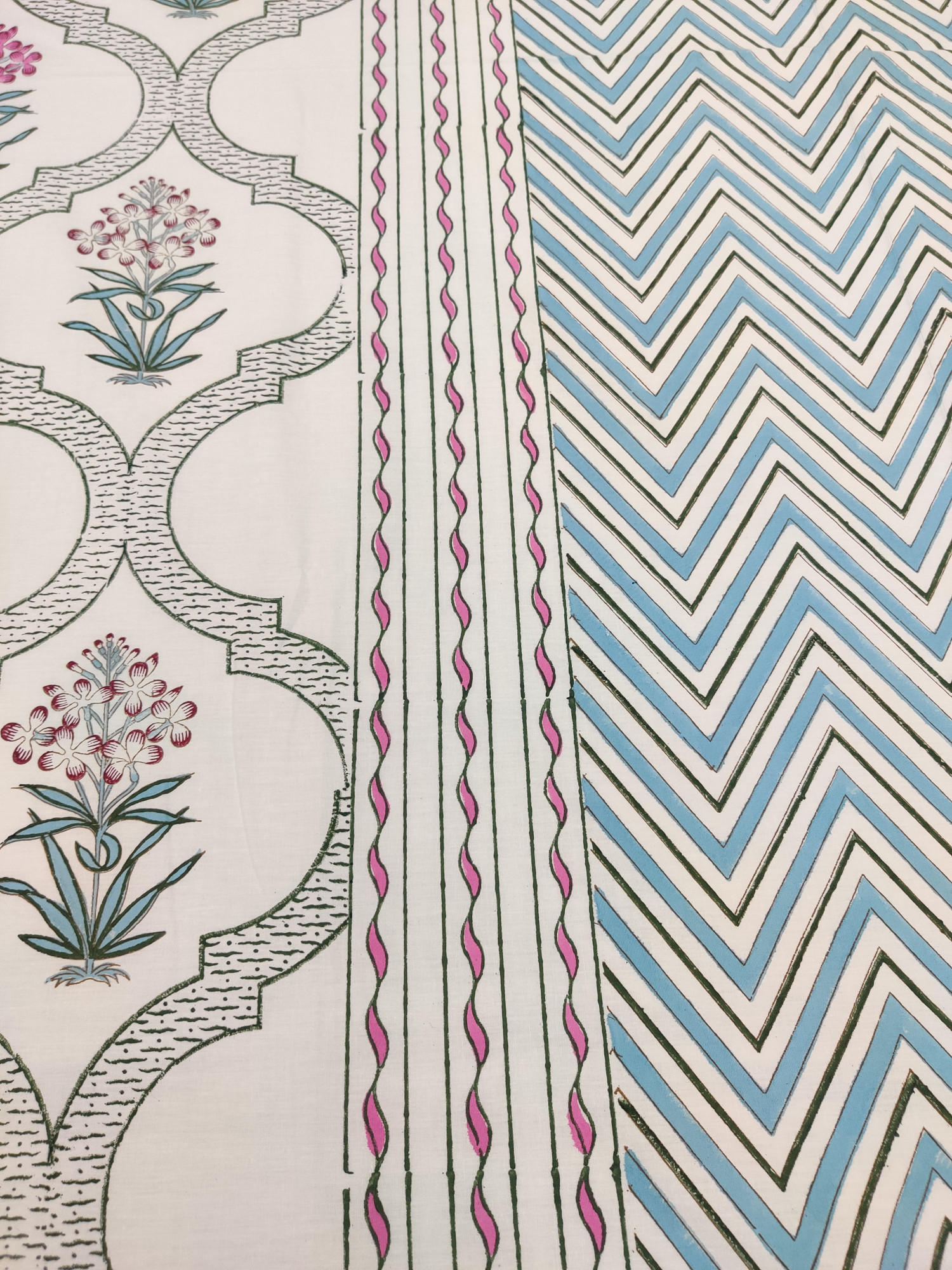 Jaipuri Block Print Bedsheet - Jaal Whisper Hand Block Print Cotton King Size