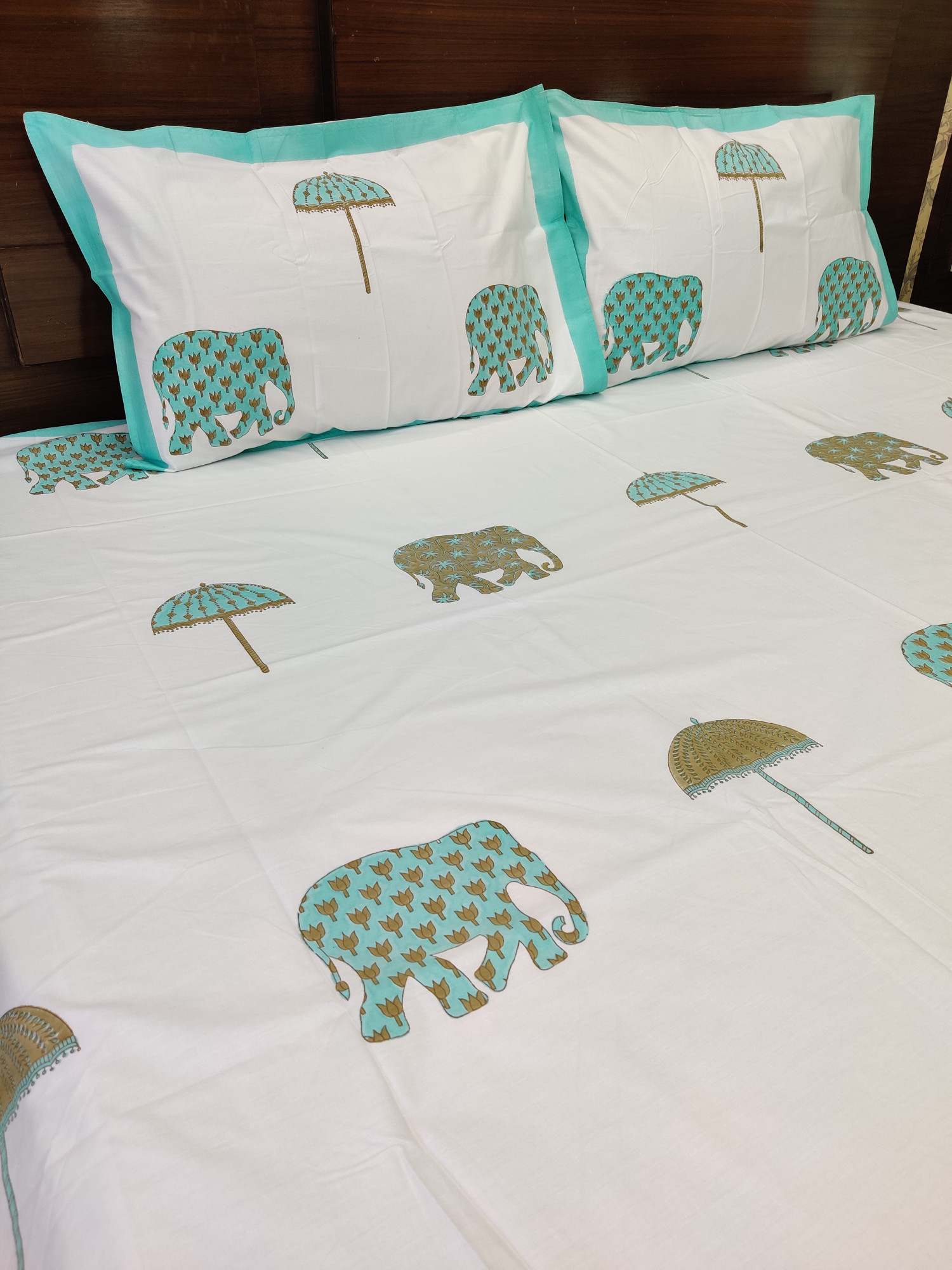 Jaipuri Block Print Bedsheet - Haathi Handblock Hand Block Print Cotton King Size