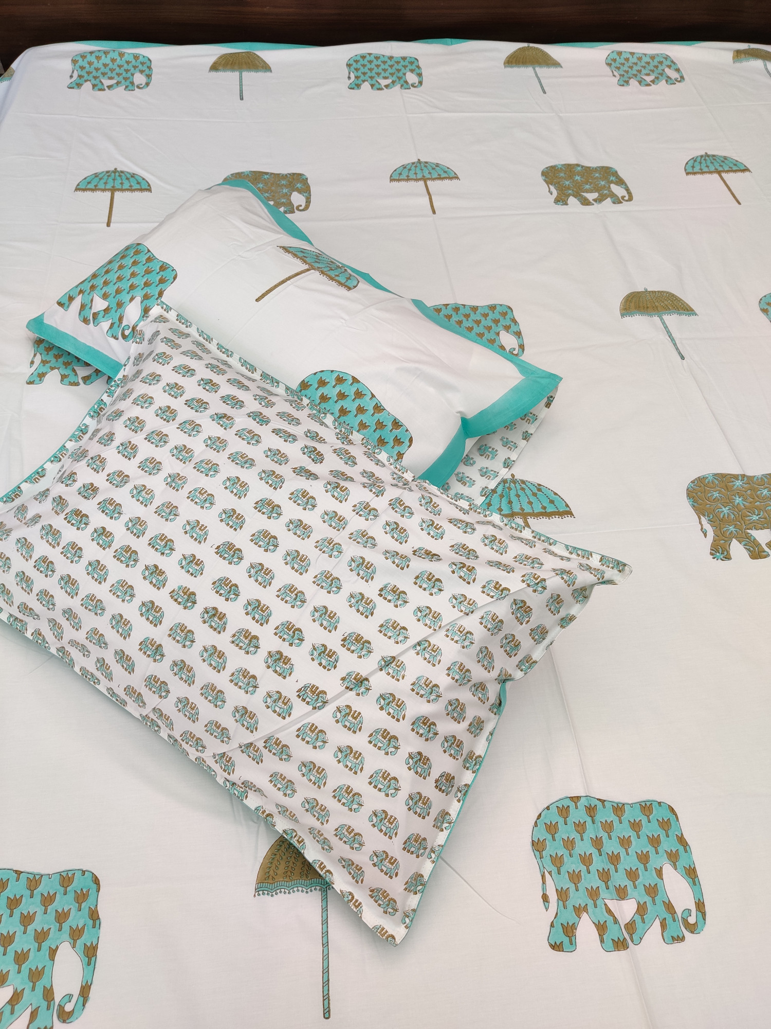 Jaipuri Block Print Bedsheet - Haathi Handblock Hand Block Print Cotton King Size