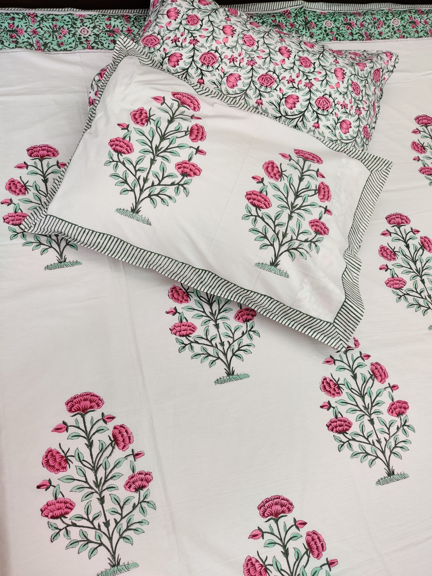 Jaipuri Block Print Bedsheet - Sadabahaar Hand Block Print Cotton King Size