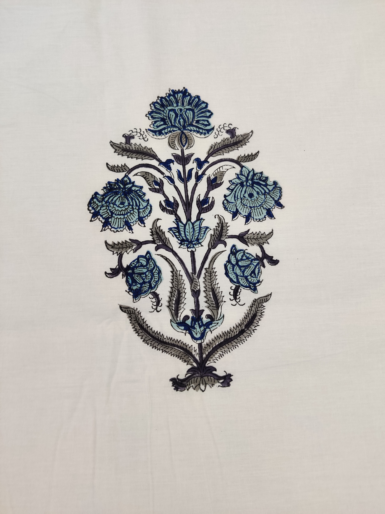 Jaipuri Block Print Bedsheet - Dark Blue Bloomer Hand Block Print Cotton King Size