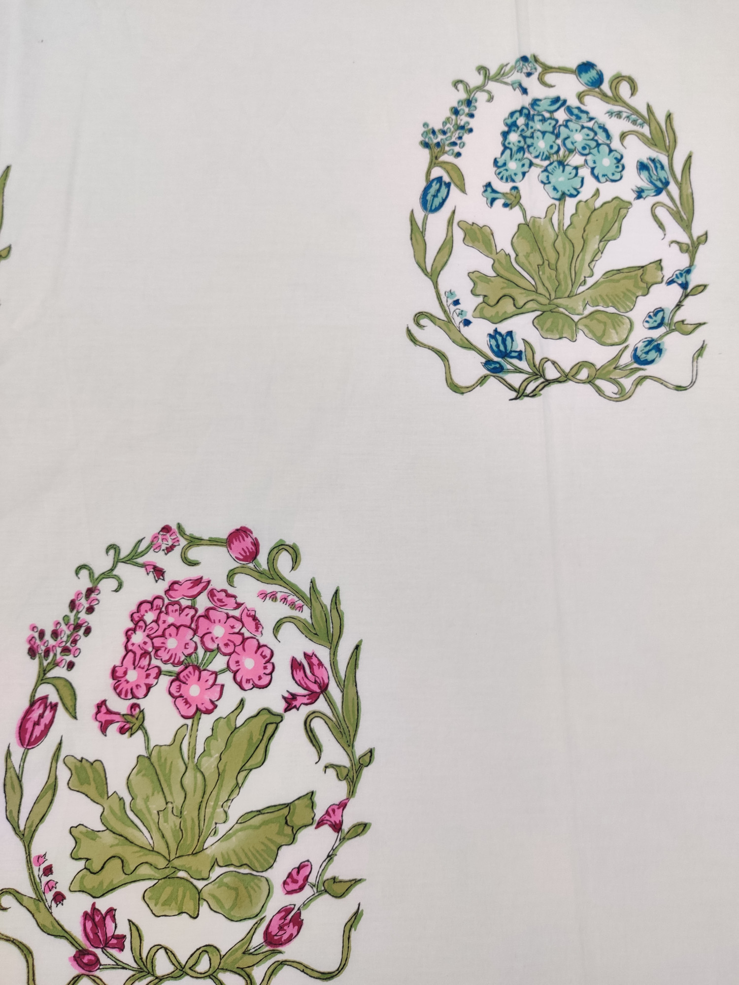 Jaipuri Block Print Bedsheet - Aqua Multiblock Hand Block Print Cotton King Size