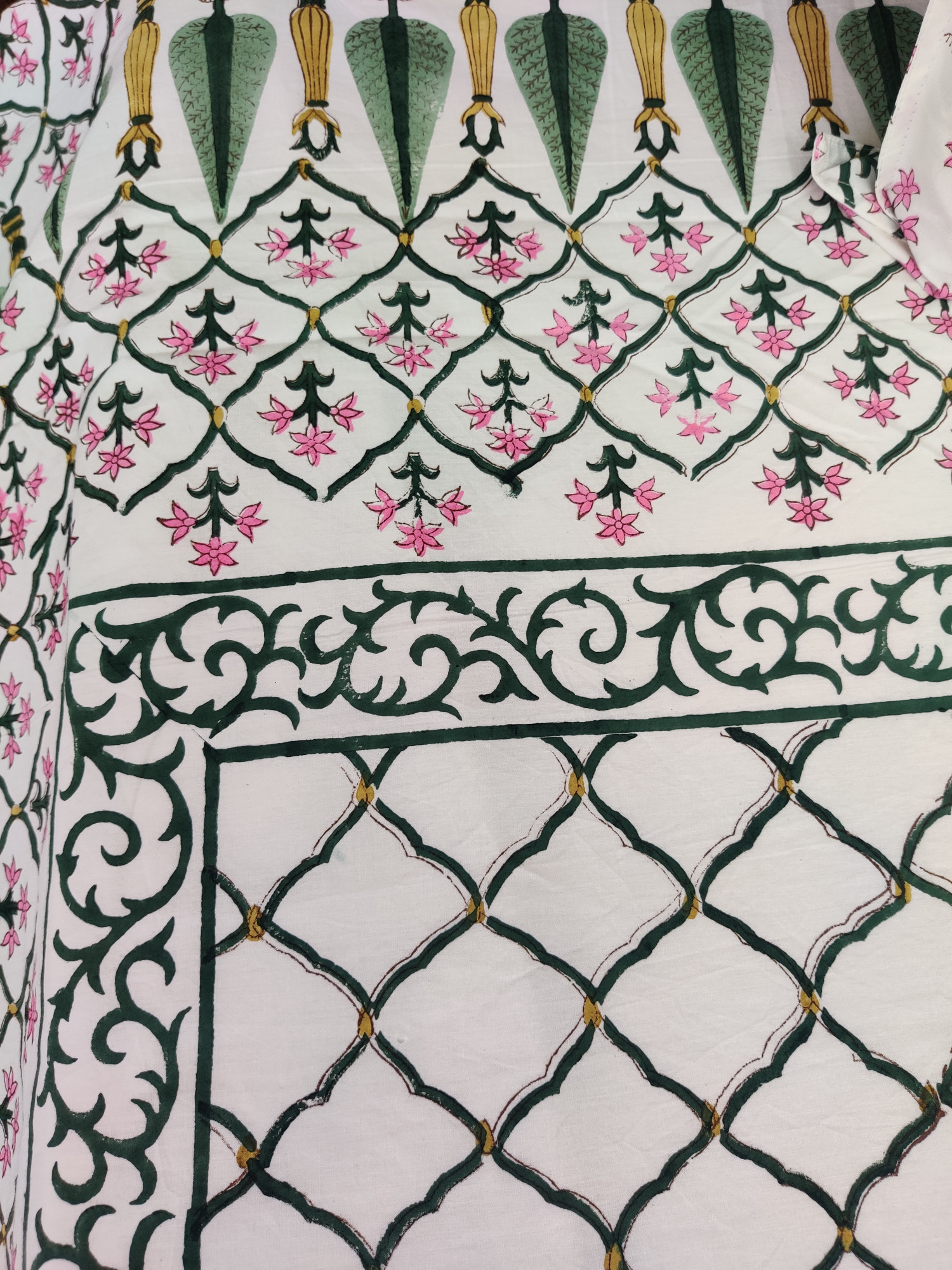 Jaipuri Block Print Bedsheet - Full Jaal Hand Block Print Cotton Double