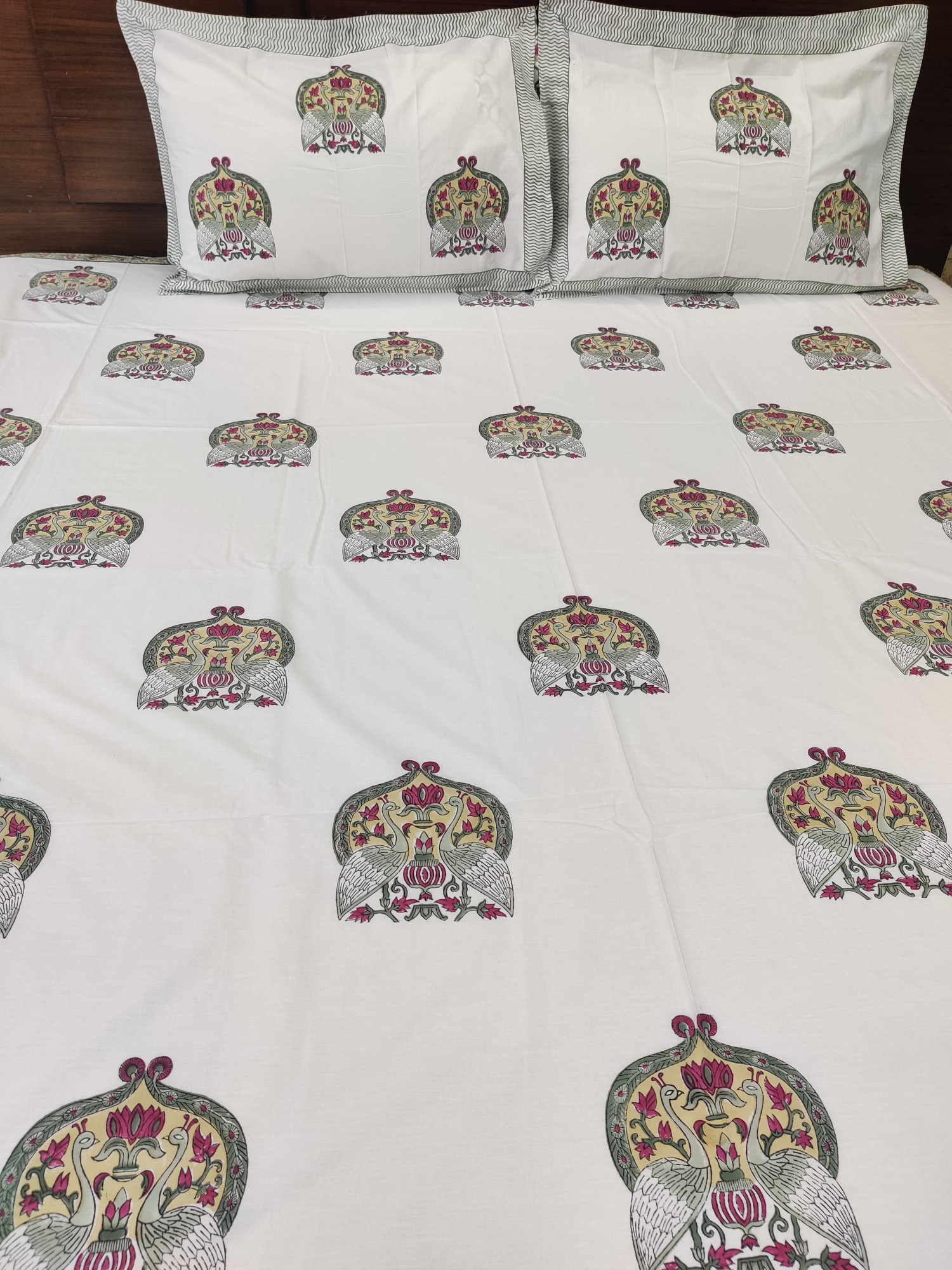 Jaipuri Block Print Bedsheet - Double Moor Hand Block Print Cotton Double