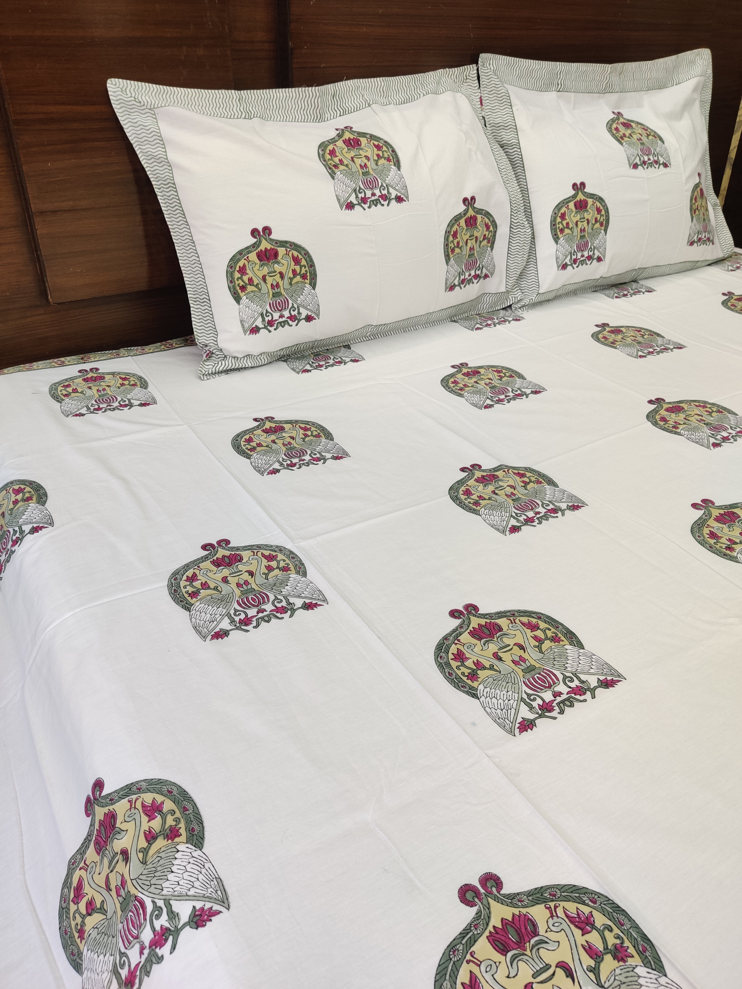 Jaipuri Block Print Bedsheet - Double Moor Hand Block Print Cotton Double