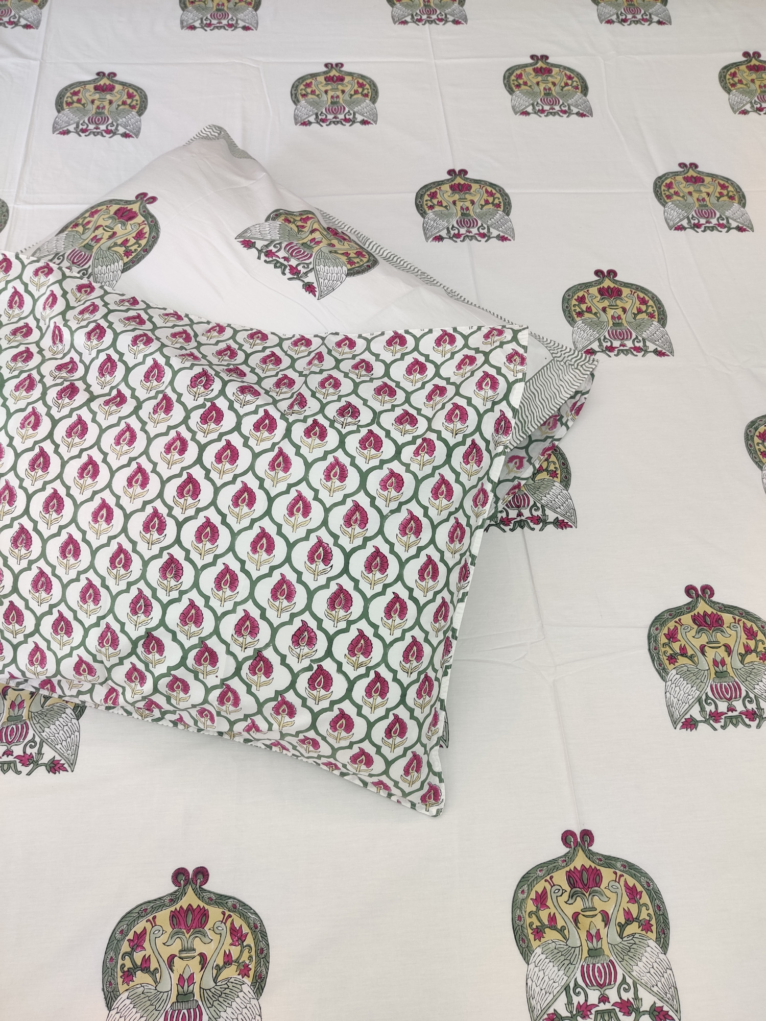 Jaipuri Block Print Bedsheet - Double Moor Hand Block Print Cotton Double