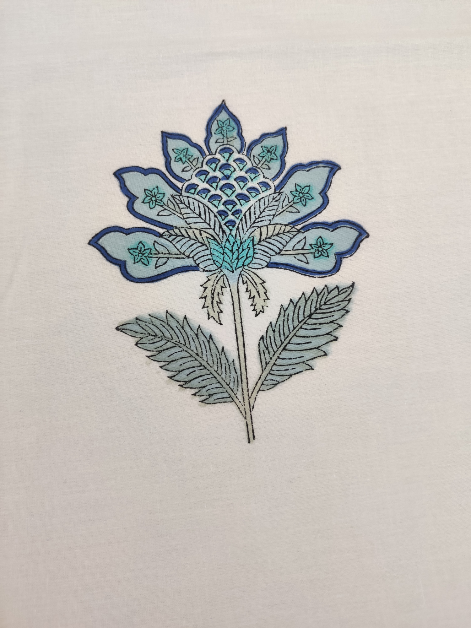 Jaipuri Block Print Bedsheet - Blue Jaal Hand Block Print Cotton Double