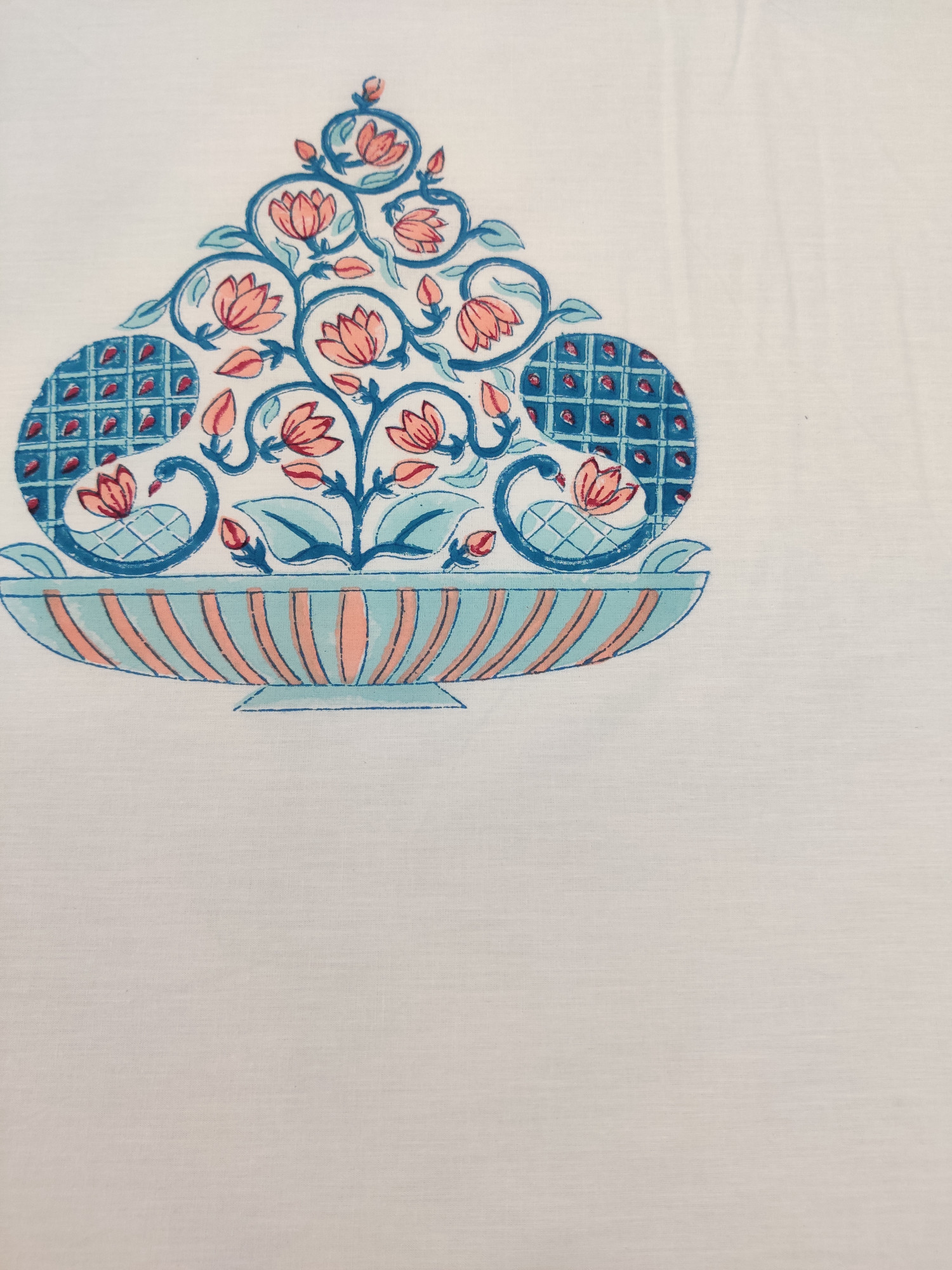 Jaipuri Block Print Bedsheet - Ulta Peacock Hand Block Print Cotton Double