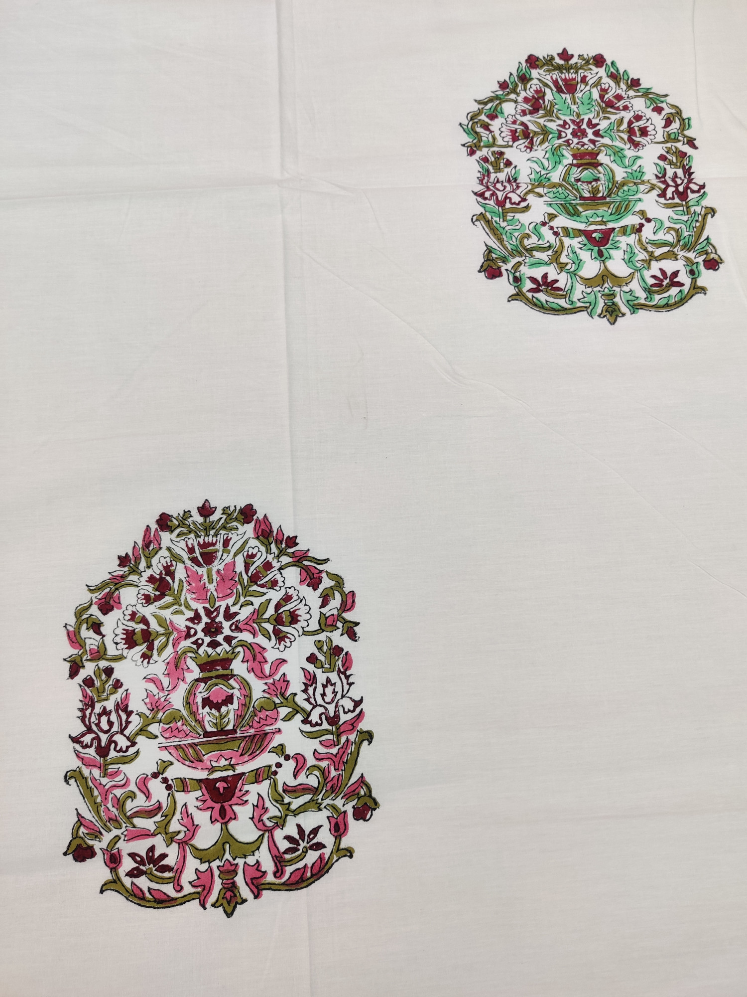 Jaipuri Block Print Bedsheet - Bada Boota Hand Block Print Cotton Double
